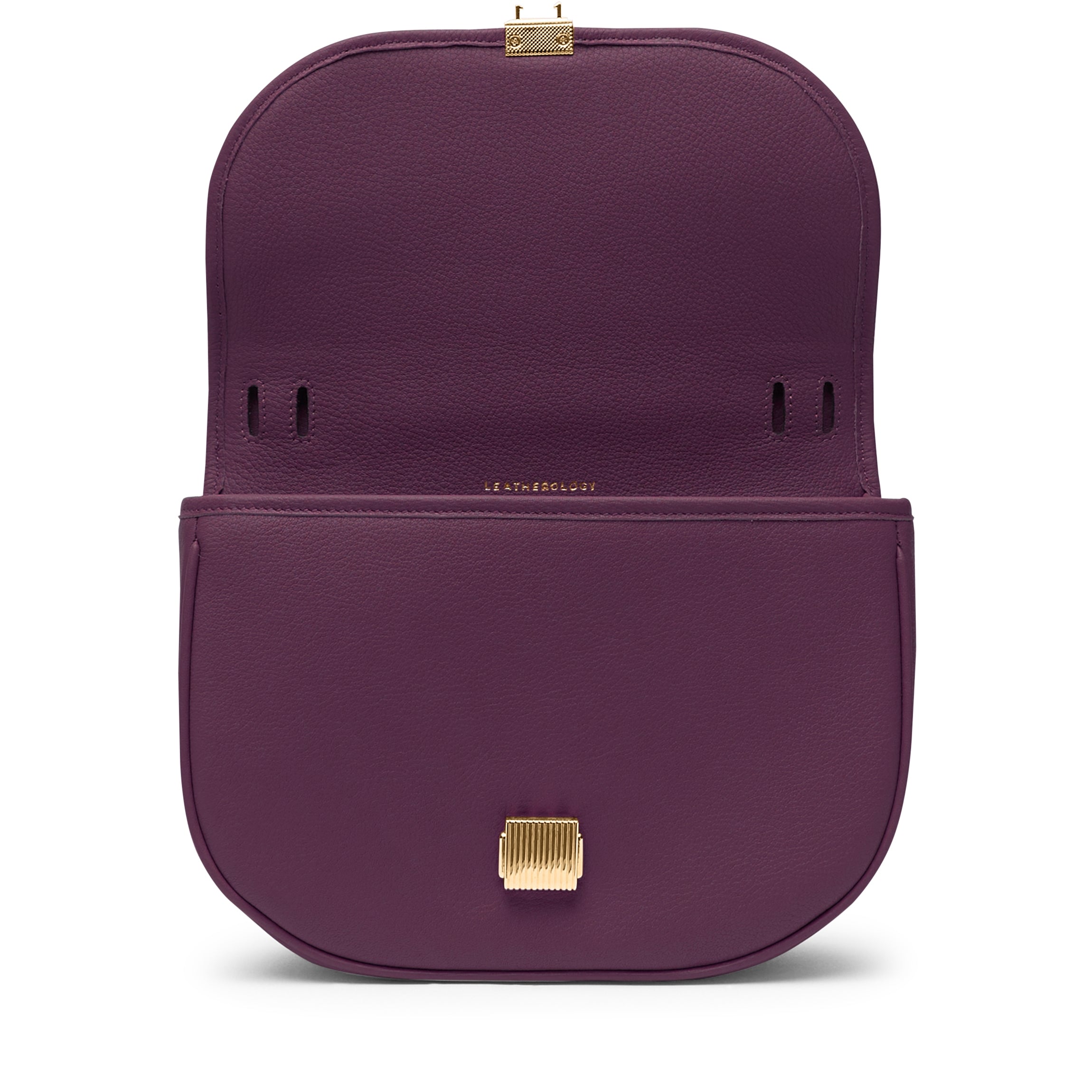 Katy Medium Saddle Bag for Women - Deep Plum Crossbody Purse, Vintage Leather Handbag for Everyday Use, Work, Travel & Date Night