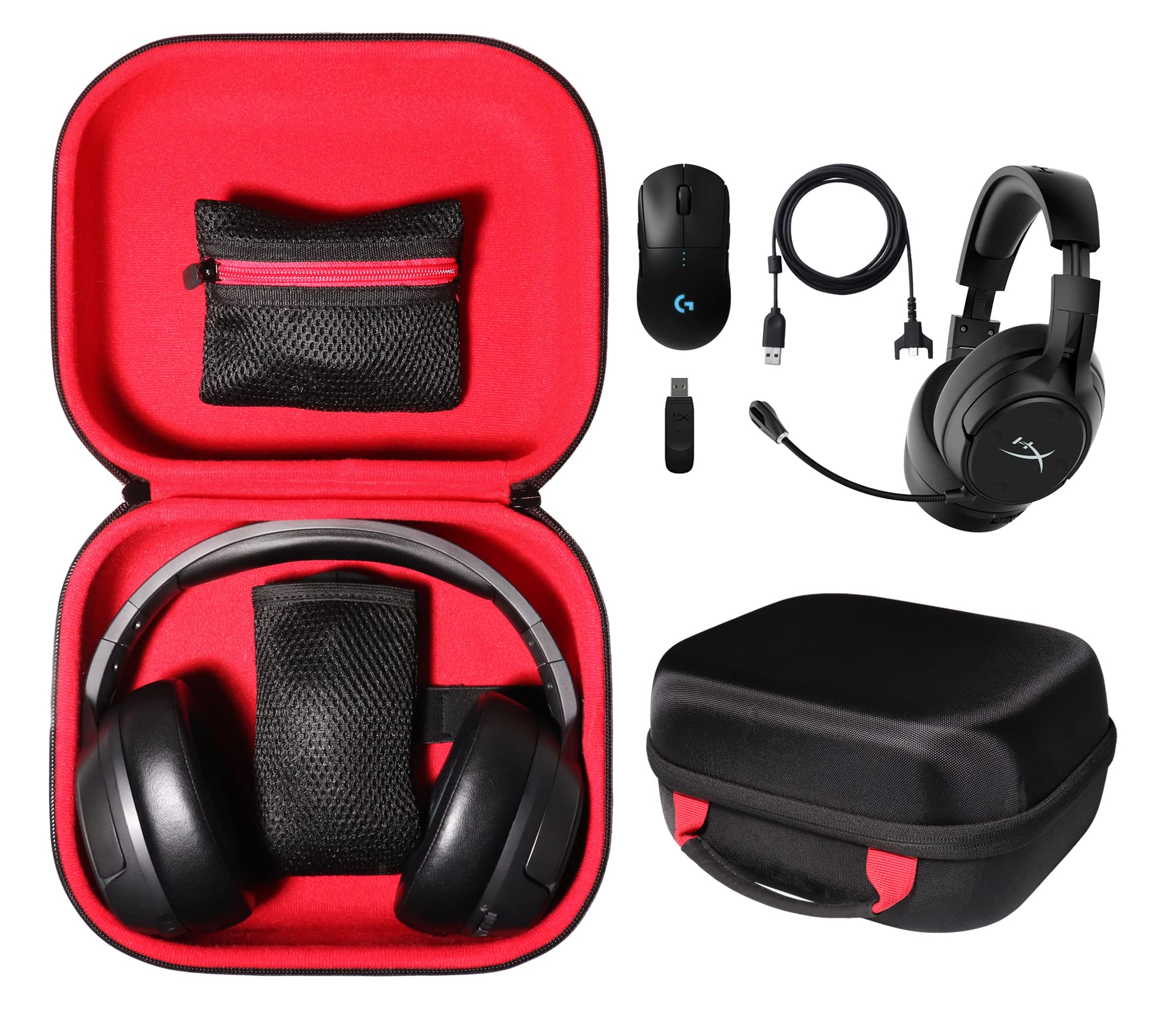 Premium Gaming Headset Case for HyperX Cloud II, Cloud Alpha, Cloud Alpha S & All Cloud Series - Compatible with Kingston Headsets - Protective Storage Organizer for Gaming Mouse, SSD & Portable Hard Drives - Perfect for Travel, LAN Parties & Esports Tournaments