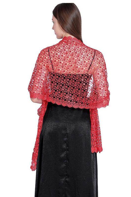 Elegant Lace Shawl CJ0109 - Soft & Lightweight Wrap for Women - Perfect for Weddings, Parties & Evening Events