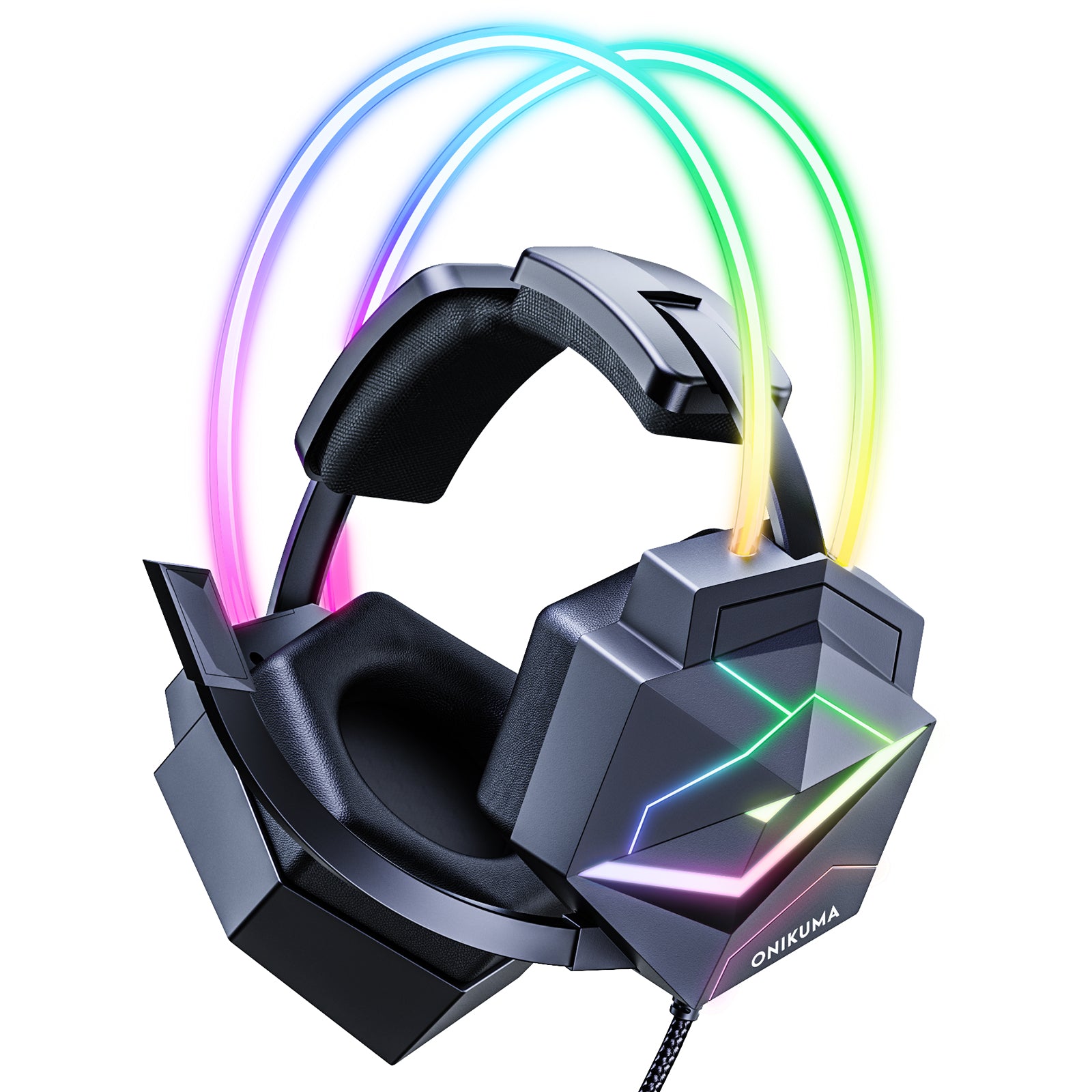 ONIKUMA X20 Pro RGB Gaming Headset with Noise Cancellation - 7.1 Surround Sound Wired Headphones with HD Mic for PC, PS4, PS5, Xbox Series X/S - Perfect for FPS Games & Online Chatting