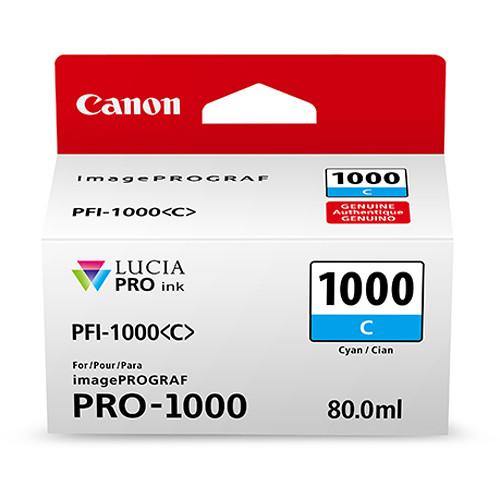 Canon PFI 1000 C LUCIA PRO Cyan Ink Cartridge (80ml) - High-Quality Printer Ink for Canon PRO-1000, PRO-2000 - Perfect for Photo Printing, Art Reproduction & Professional Graphics