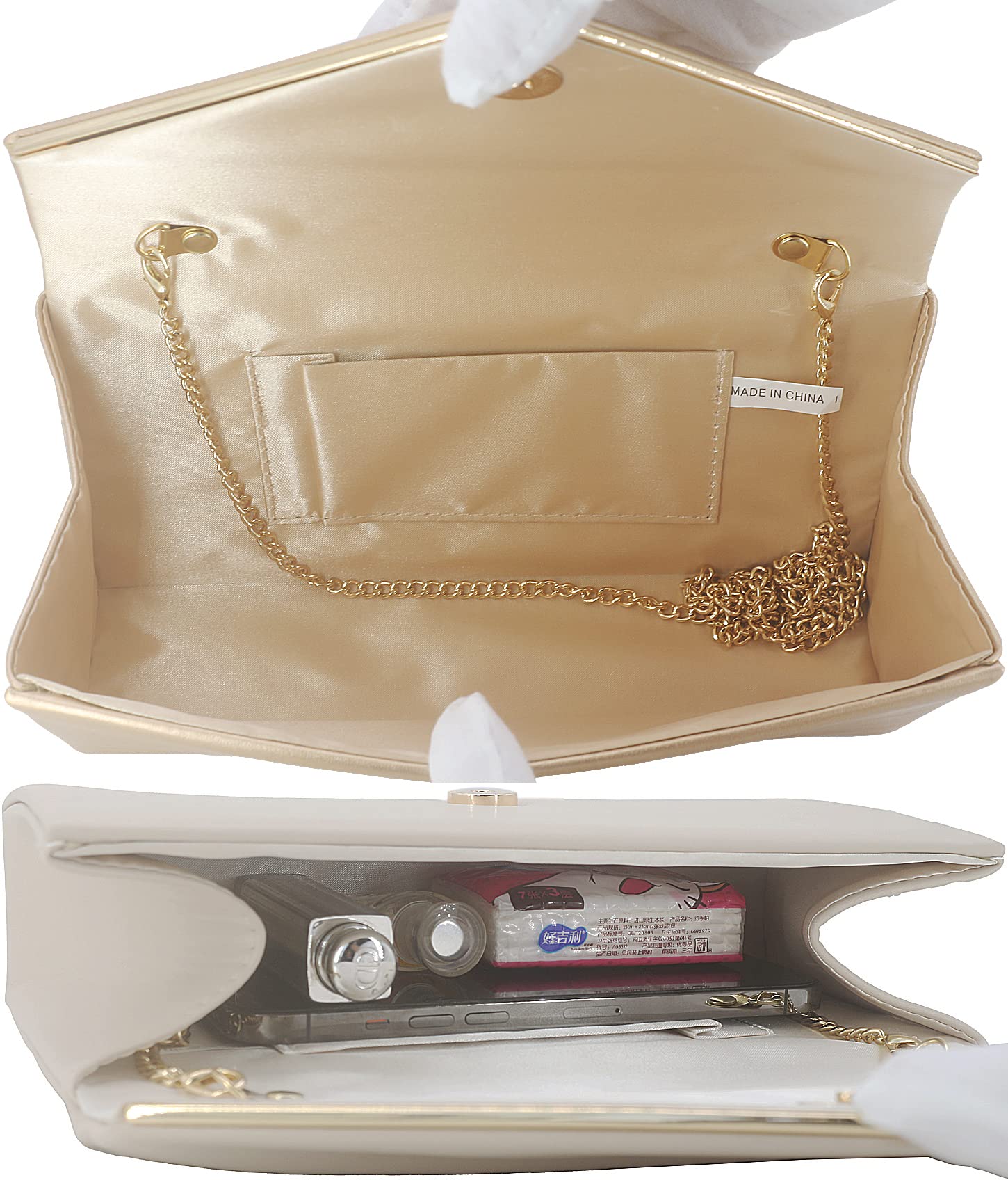 Vegan Leather Envelope Clutch Bag for Women - Elegant Foldover Evening Purse with Wristlet Strap | Perfect for Parties, Weddings & Formal Events