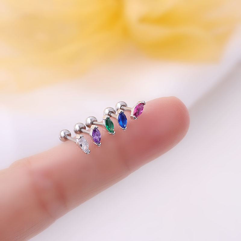 20G Cartilage Stud Earrings - Stainless Steel Tragus & Marquise Earrings for Women | Hypoallergenic Body Jewelry for Pierced Ears | Perfect for Daily Wear, Parties & Special Occasions