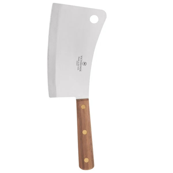 Victorinox Swiss Army Cleaver Knife with Premium Walnut Handle - Heavy Duty Kitchen Knife for Chopping, Slicing & Meat Cutting