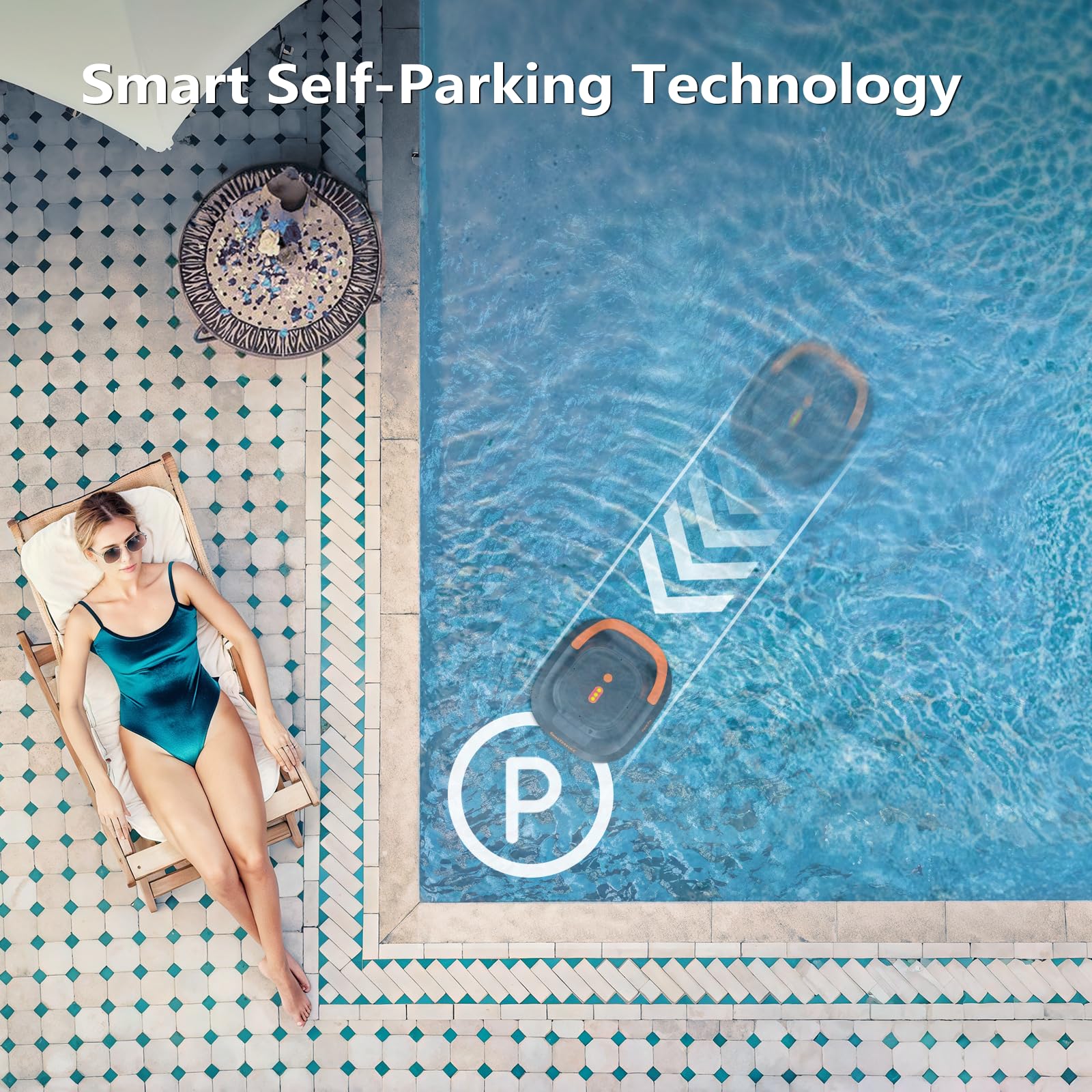 Best Cordless Robotic Pool Cleaner for Above Ground Pools - 120-150 Mins Runtime, Automatic Vacuum for Swimming Pools up to 33 Ft - Perfect for Inground & Above Ground Pool Maintenance, Leaves Water Sparkling Clean