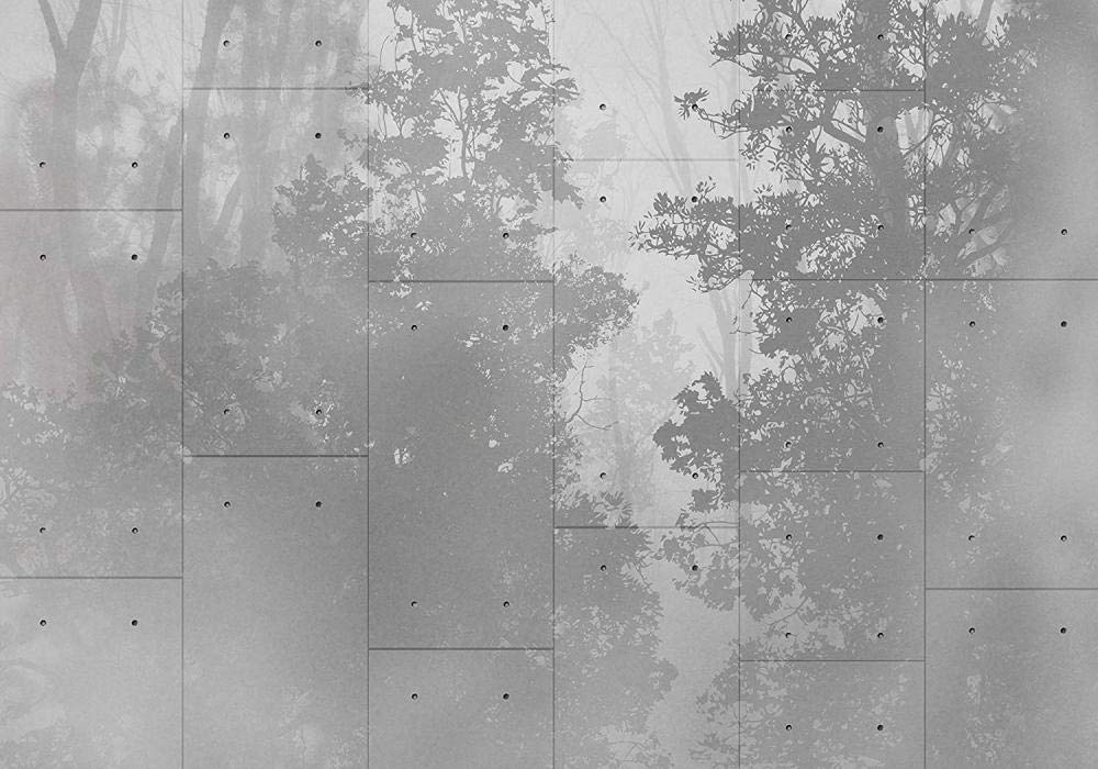 RTYUIHN Concrete Slab Forest Gray Photo Wallpaper - Tree Shadow Mural Pattern for Living Room, Bedroom & Office Decor