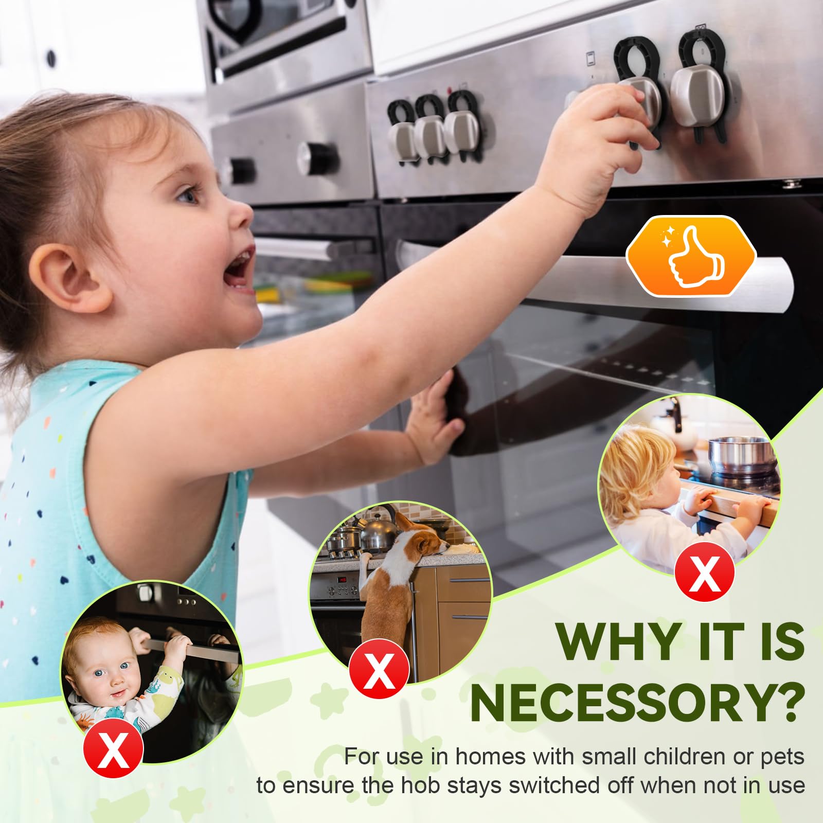 **5-Pack Heat-Resistant Gas Stove Knob Locks – Child & Pet Safety Oven Knob Covers – Black – Perfect for Baby-Proofing Kitchens & Preventing Accidents**
