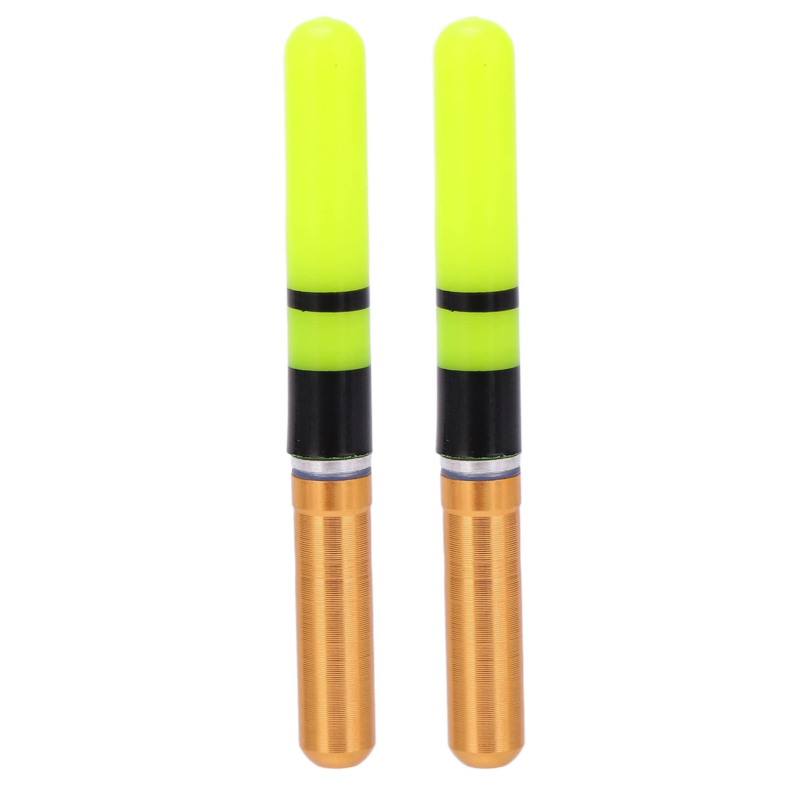 2pcs Luminous Fishing Floats with Battery - Electronic Lighted Night Fishing Bobbers for Bass/Catfish - Waterproof & Durable Fishing Accessories (Gold) - Perfect for Night Fishing, Kayak Fishing & Ice Fishing