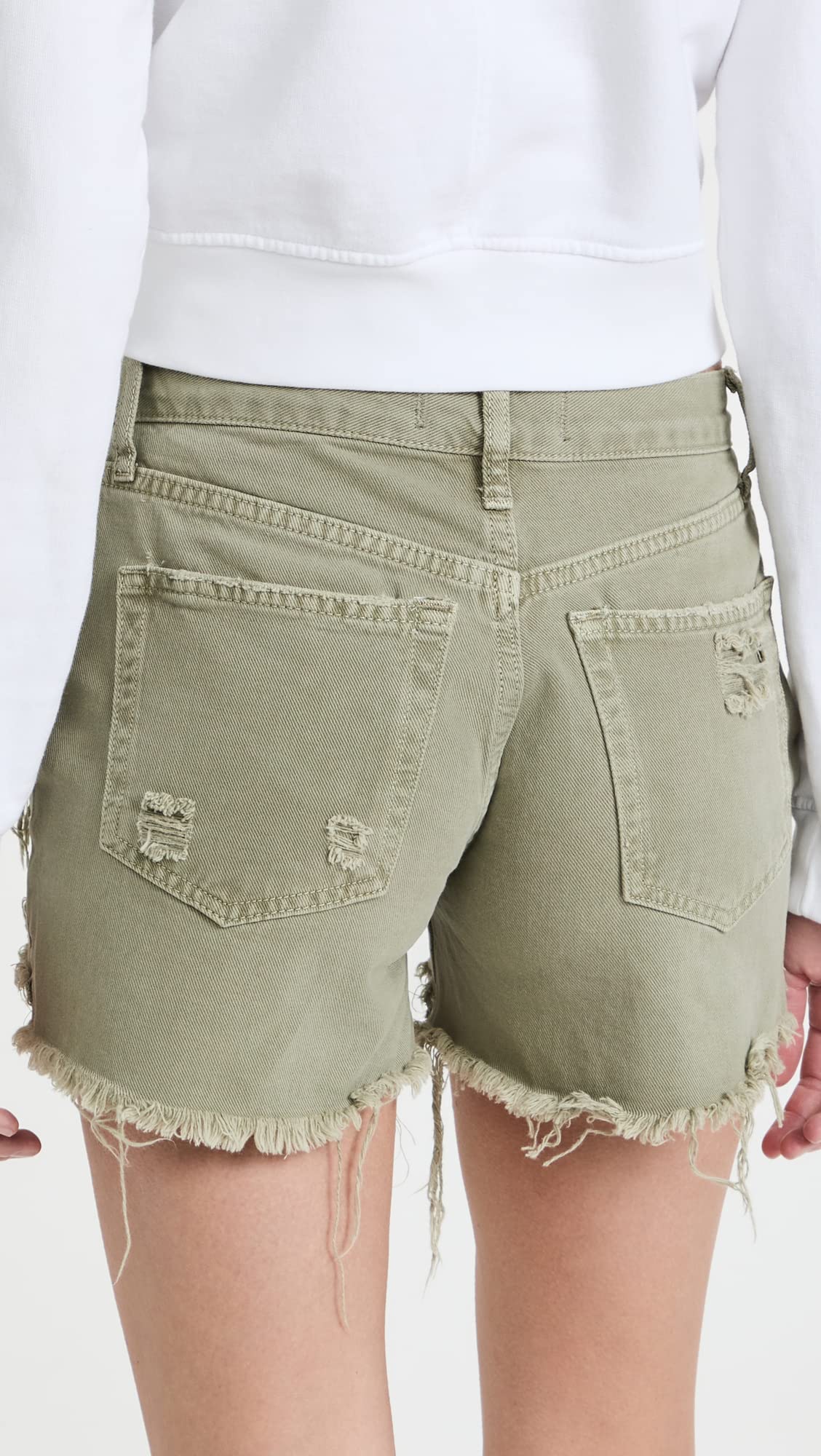 Free People Women's Maggie Mid Rise Shorts - Comfortable High Waist Denim Shorts for Summer, Casual Wear & Beach Outfits