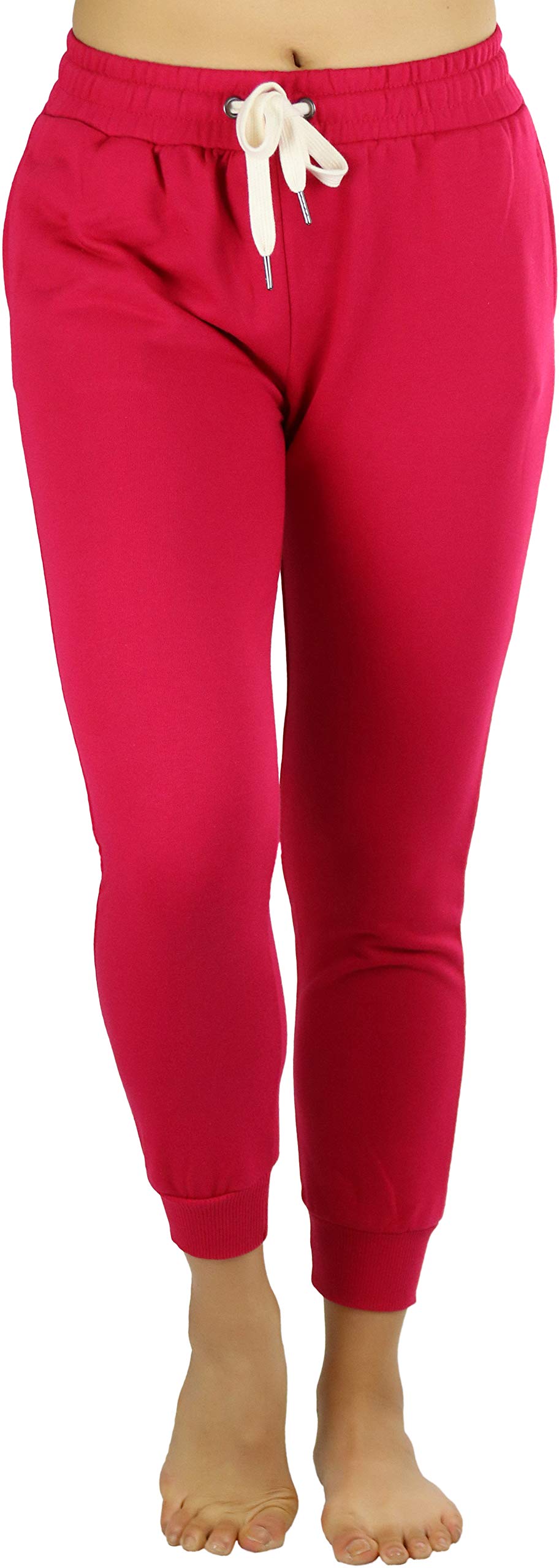 ToBeInStyle Women's French Terry Capri Jogger Pants with Drawstring Waistband - Comfortable Lounge & Workout Pants for Yoga, Running, and Casual Wear