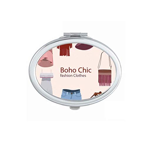 DIYthinker Bohemian Wind Fashion Handheld Mirror - Portable Folding Double-Sided Makeup Mirror for Girls | Perfect for Travel, Home Vanity & Handbag Essentials