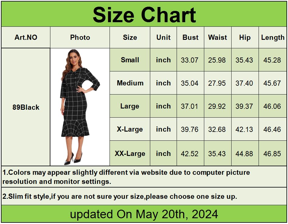 Elegant Women's Business Work Midi Dress - Bodycon Fishtail Formal Dress for Wedding Guest, Church & Office Wear | Perfect for Business Meetings, Cocktail Parties & Special Occasions