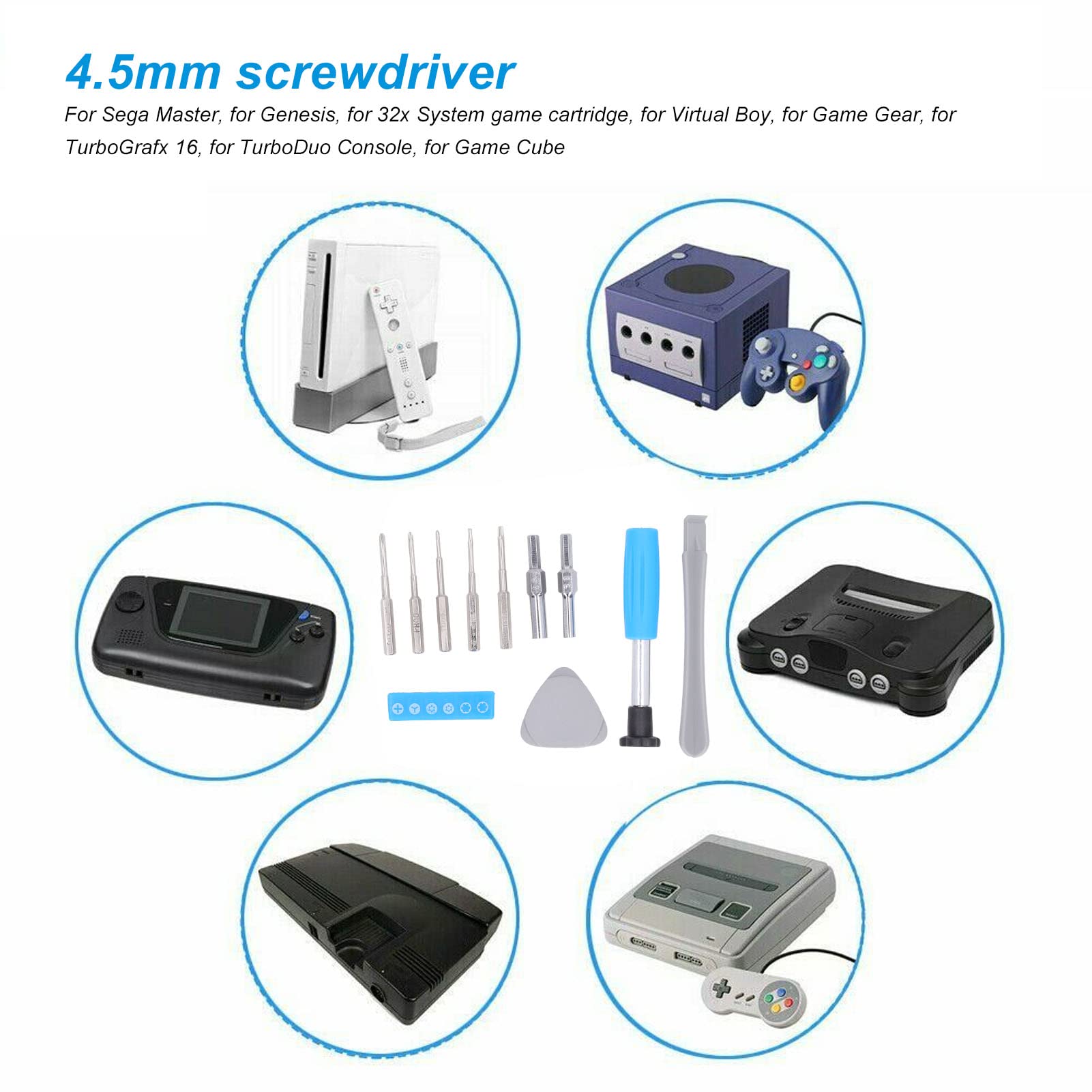 Professional Screwdriver Repair Tool Kit for Nintendo Switch, SNES, N64, NES & Wii - Triwing & Security Bits Included - Perfect for Console Repairs & DIY Maintenance