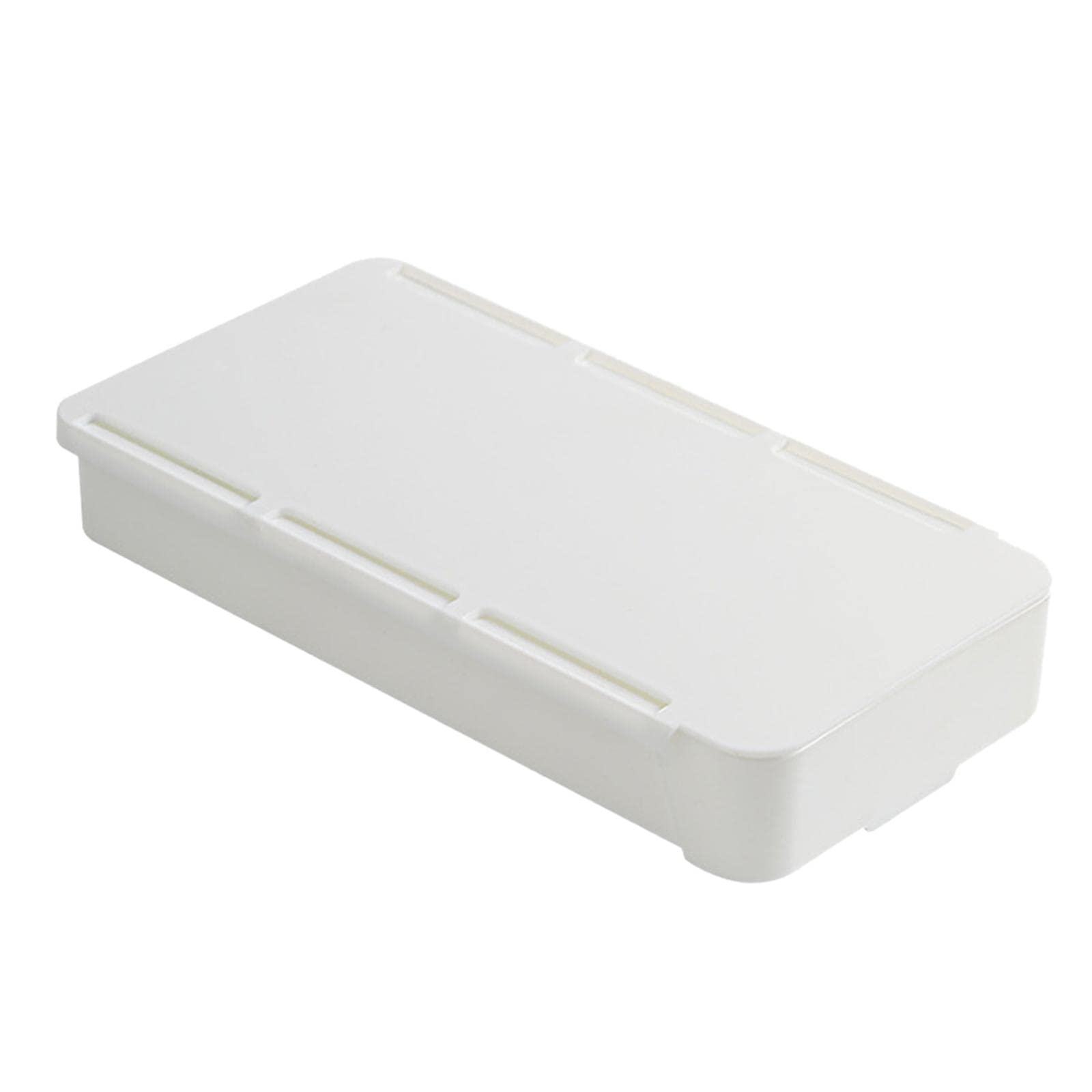 MagiDeal Under Desk Storage Organizer - Hidden Sticky Drawer Storage Box for Office, Bedroom & Home - Space Saving Desk Organizer for Files, Supplies & Accessories - Perfect for Small Spaces & Clutter-Free Workspaces (White)