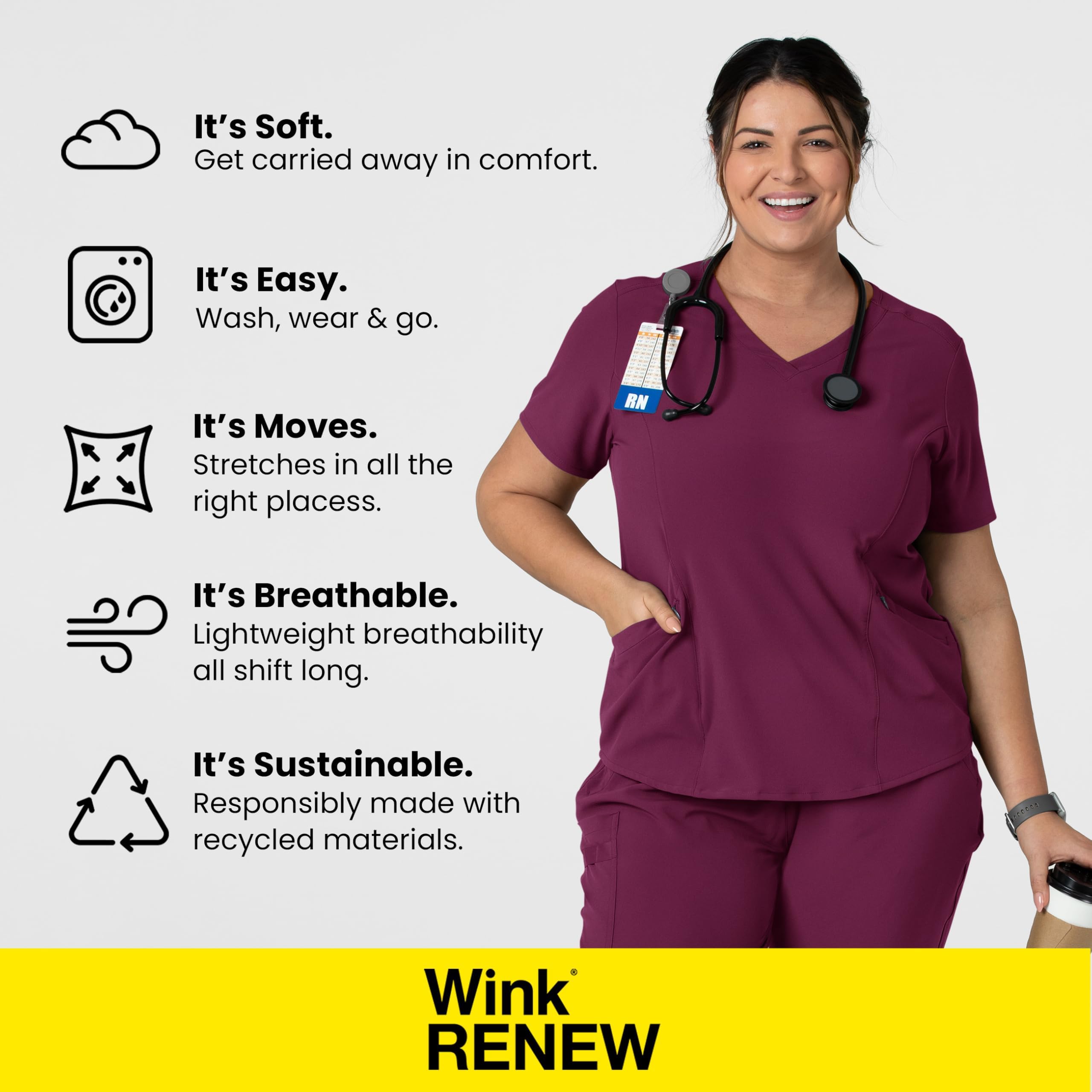 WonderWink Women's Renew Jogger Medical Scrubs Pants - Pewter, 3X-Large US | Comfortable & Stylish Workwear for Nurses, Doctors & Healthcare Professionals