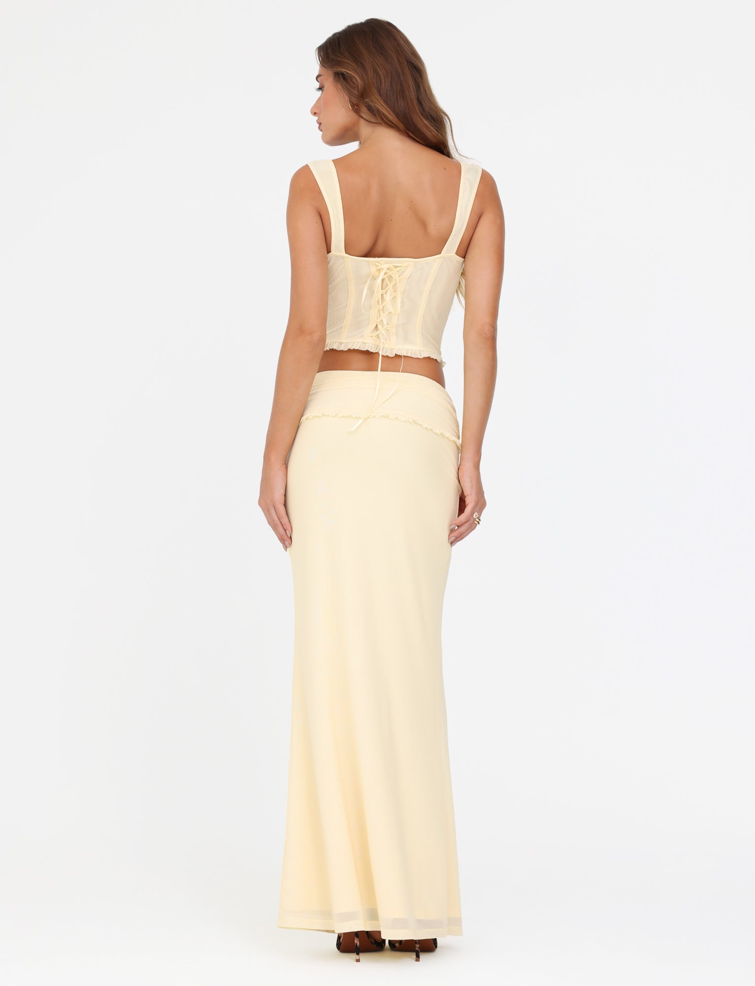 GINNY MAXI SKIRT in Vibrant Lemon Yellow | Flowy Long Skirt for Women | Perfect for Summer Outfits, Beach Vacations & Boho Fashion