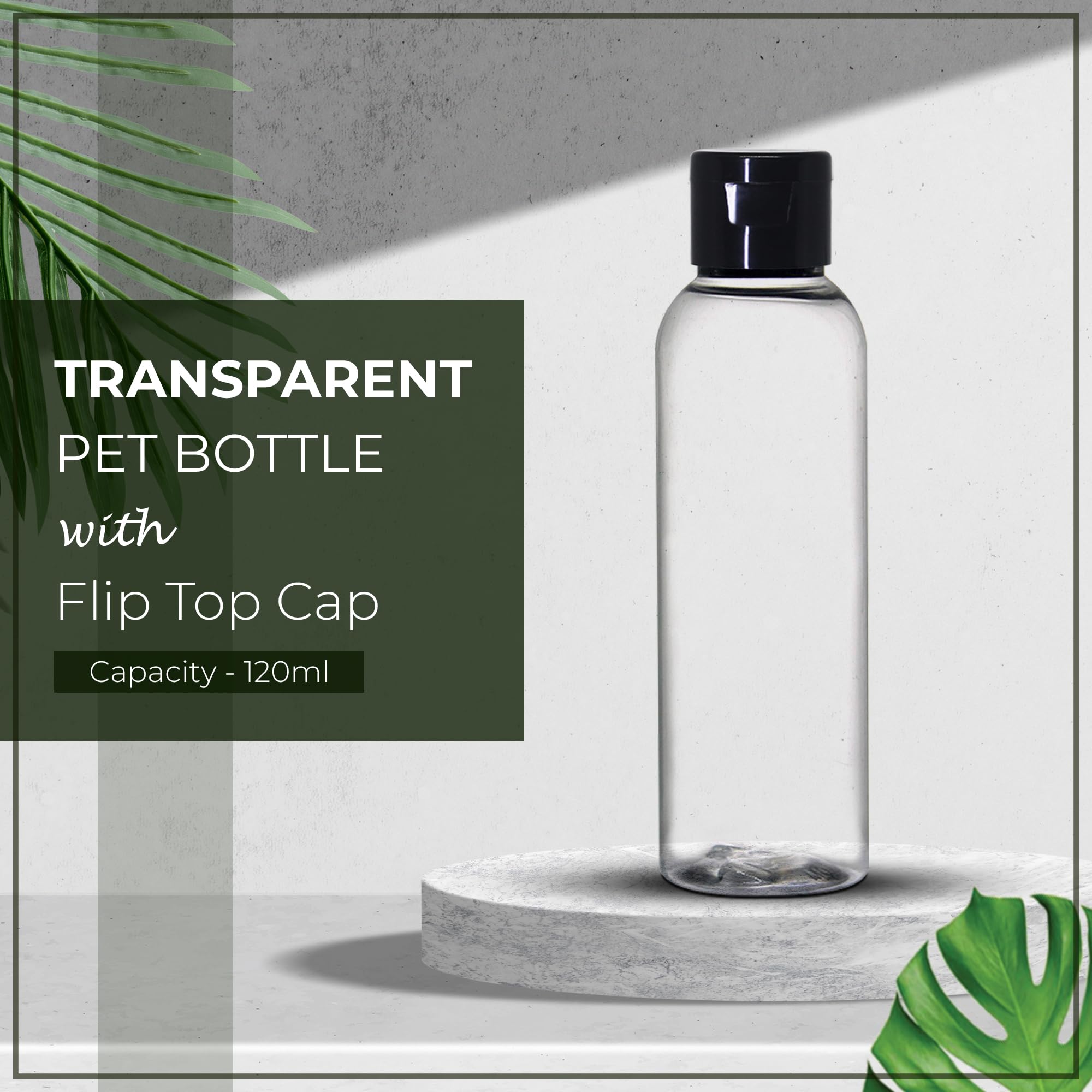 NSB Herbals 120ml Empty Clear Plastic Refillable Travel Bottles - Small Squeeze Cosmetic Containers with Black Flip Cap for Toiletries, Shampoo, Lotion & Cream - Perfect for Travel, Gym & Home Organization