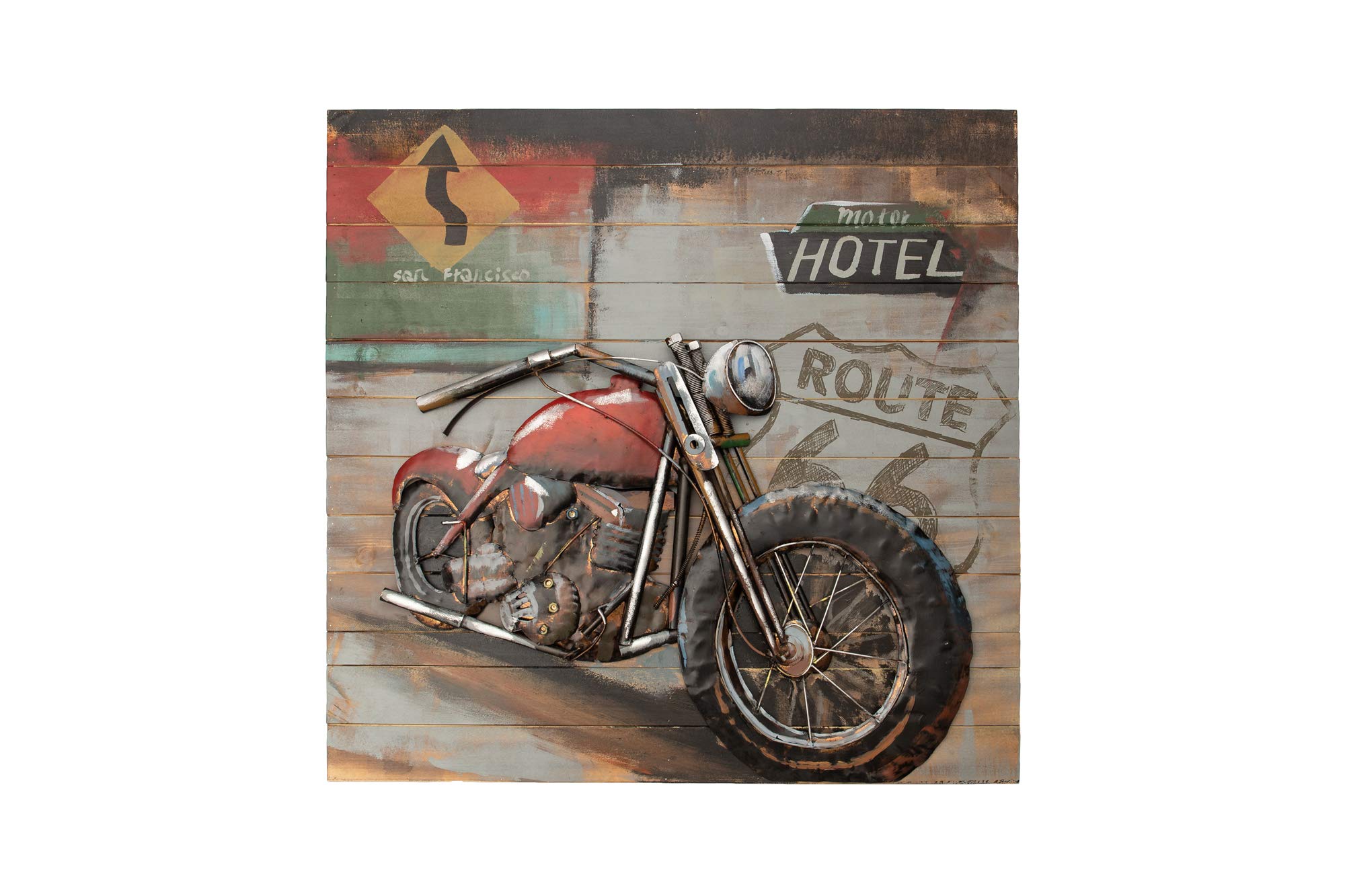 Handmade 3D Metal Wall Art - Unique Hammered Galvanized Steel with Hand-Painted Finish - Ready to Hang Home Decor for Living Room, Bedroom or Office