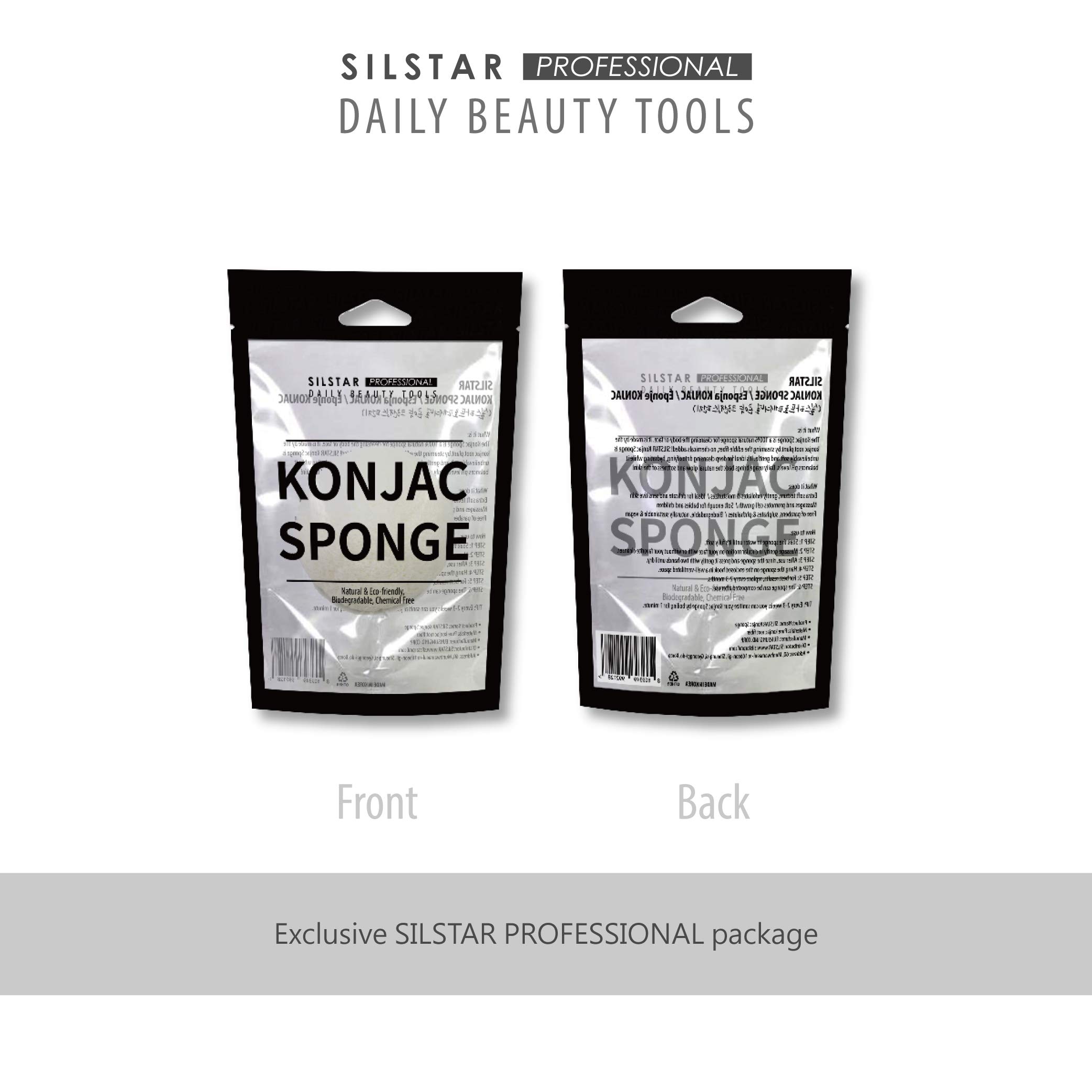 SILSTAR PROFESSIONAL 100% Natural Organic Konjac Sponge for Face & Body - Detoxifying, Deep Cleansing, pH Balanced, Softens Skin & Enhances Glow - Ideal for Sensitive Skin & Baby Care (Aloe Vera, 1 Pack) | Perfect for Daily Skincare Routine & Makeup Removal