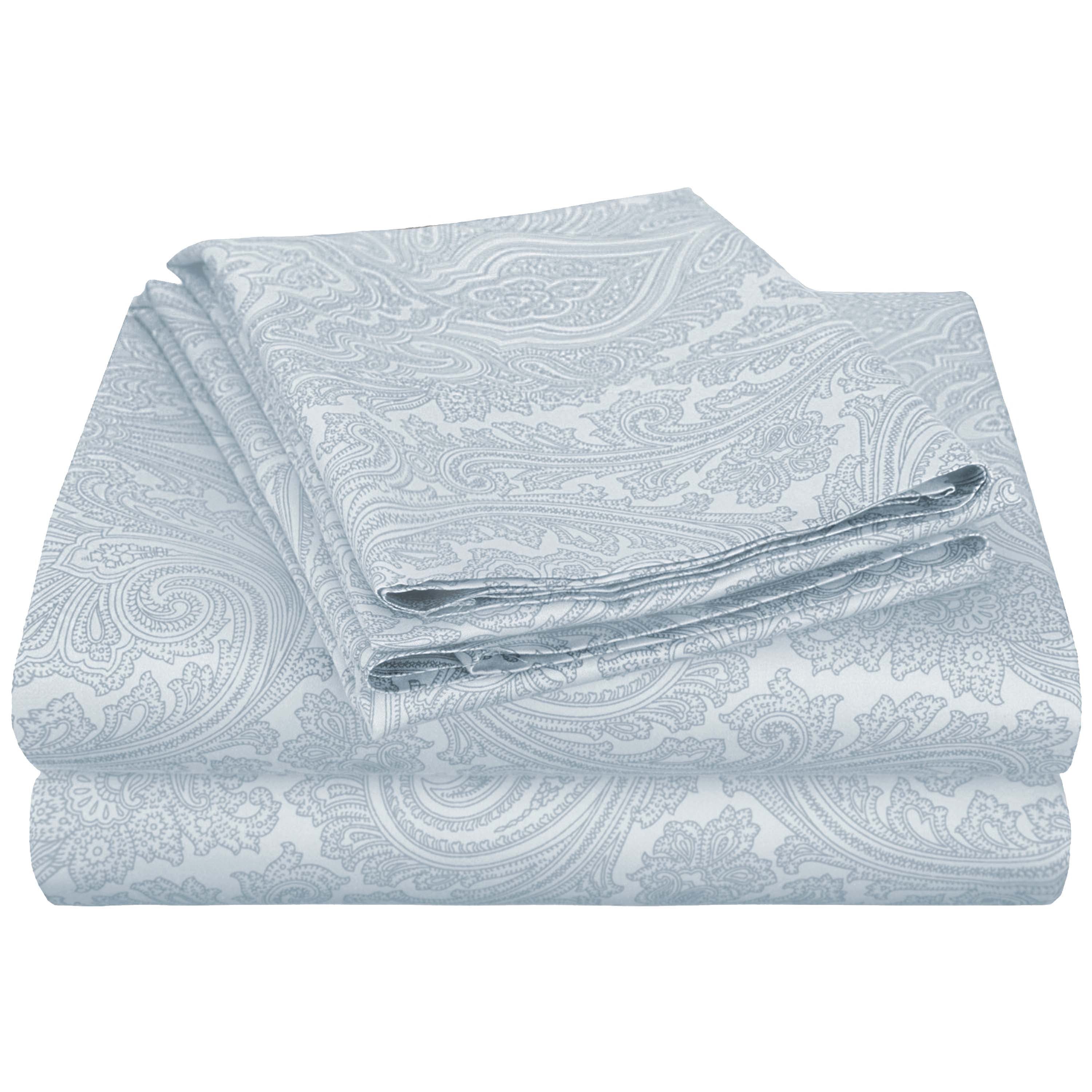 Italian Paisley 600 Thread Count Cotton Blend Deep Pocket Sheet Set - Ultra Soft Bedding for Queen & King Size Beds - Perfect for Luxury Hotels, Guest Rooms & Master Bedrooms