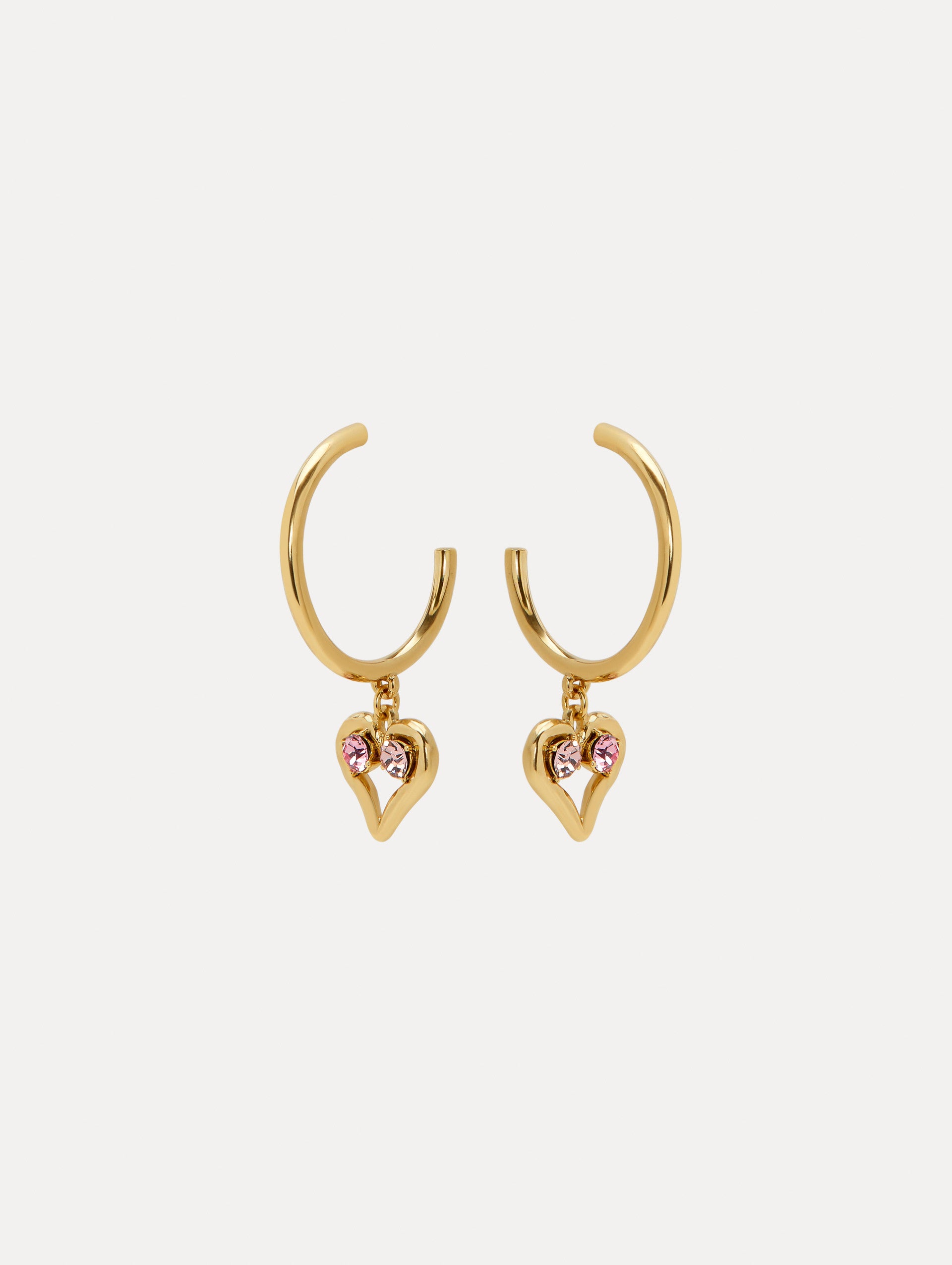 Crystal Heart Hoop Earrings for Women - 14K Gold Plated Dainty Huggie Earrings | Valentine's Day Gift, Anniversary Present, Romantic Jewelry for Her