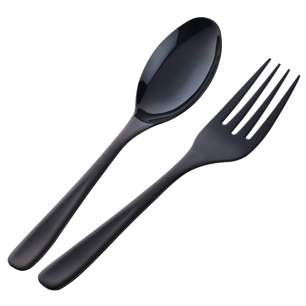 Premium 18/10 Stainless Steel Salad Serving Utensils Set - 10 Inch Long Handle Buffet Serving Spoons for Party, Catering & Home Use - Durable Kitchen Tools for Restaurants, Weddings & Dinner Parties