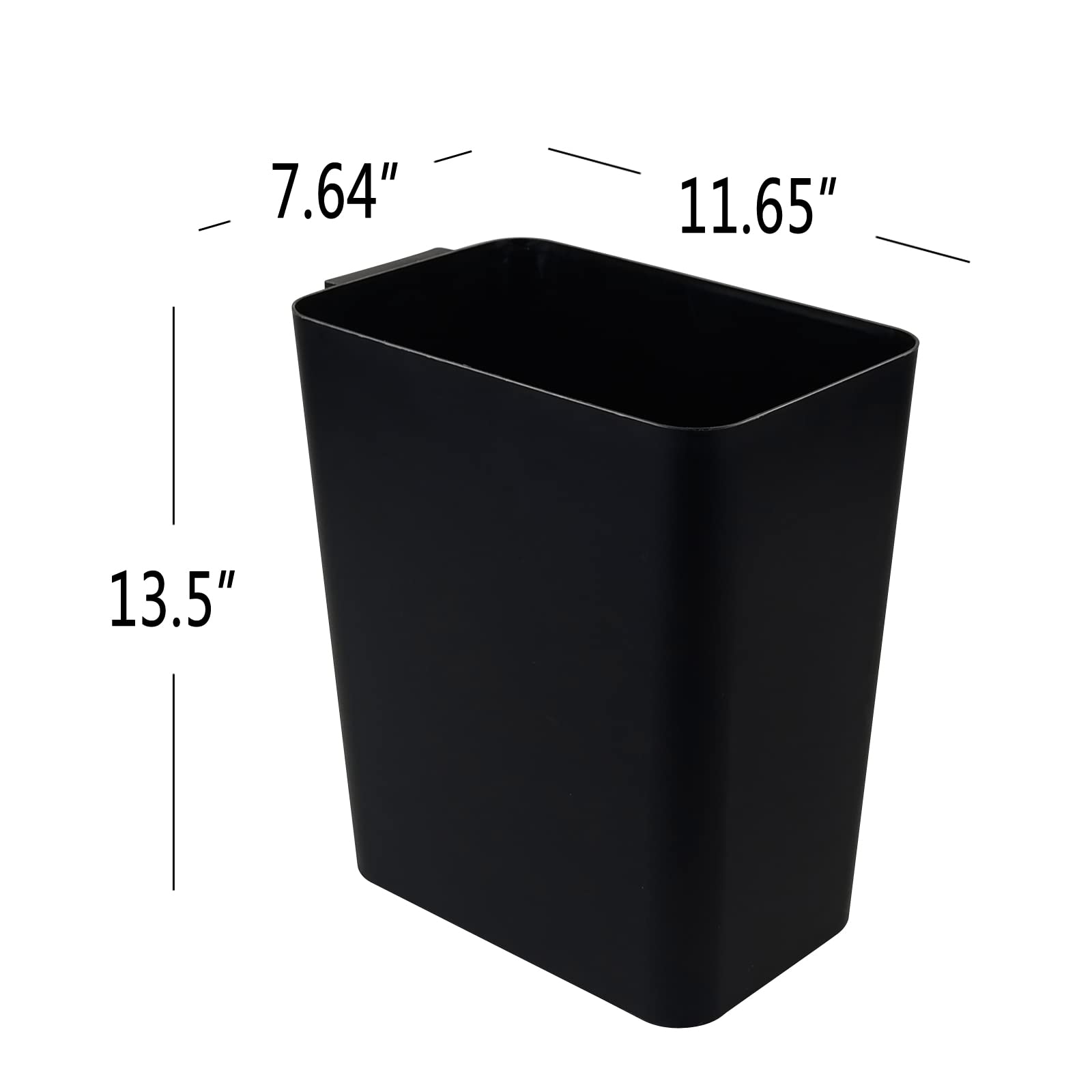 3-Pack Black 4.5 Gallon Trash Can Wastebasket with Lid, Heavy Duty Garbage Bin for Kitchen, Bathroom & Office - Odor Control & Space Saving Solution
