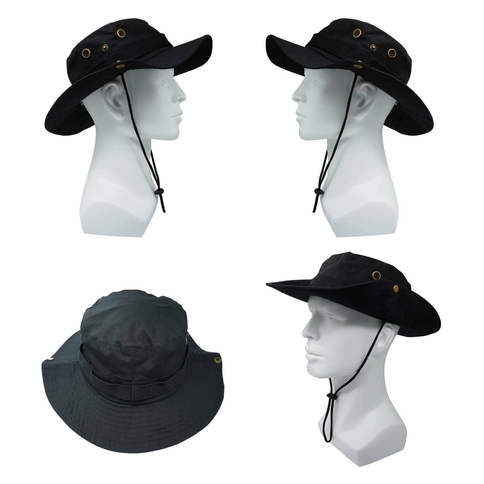 Men's Packable Bucket Hat for Fishing, Hunting & Travel - Lightweight & Adjustable Outdoor Cap (Black) - Perfect for Beach, Camping & Hiking Adventures