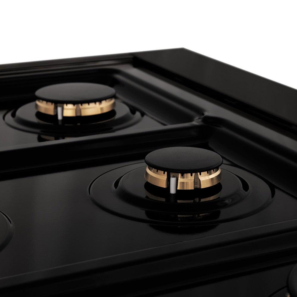ZLINE 48-Inch Black Stainless Steel Gas Rangetop with 7 Burners & Porcelain Cooktop - Professional Legacy Series (RTB 48) for Home Kitchens & Restaurant-Style Cooking