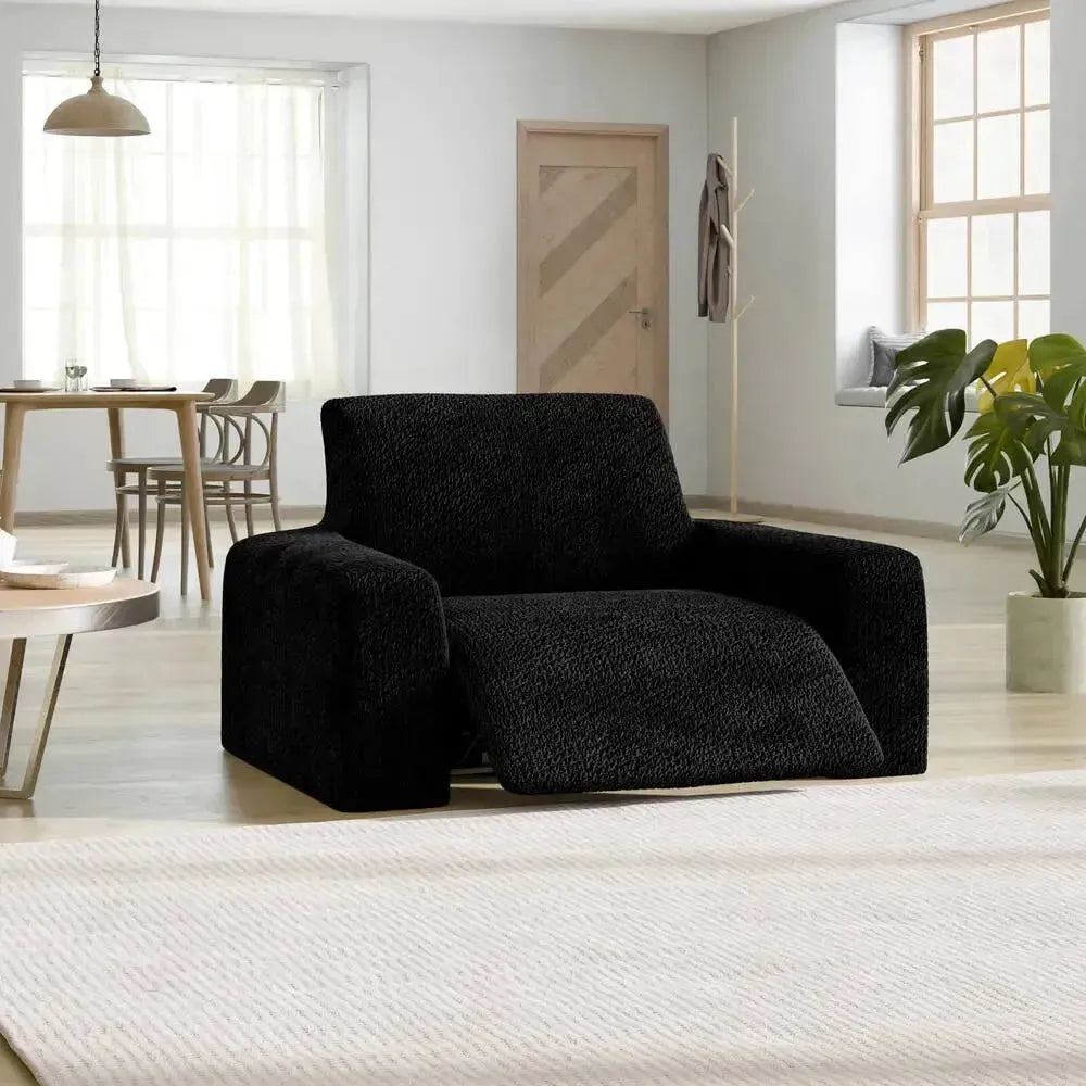 Velvet Reclining Armchair Slipcover - Soft Stretch Fabric Cover for Living Room, Bedroom, or Office - Easy to Install & Machine Washable