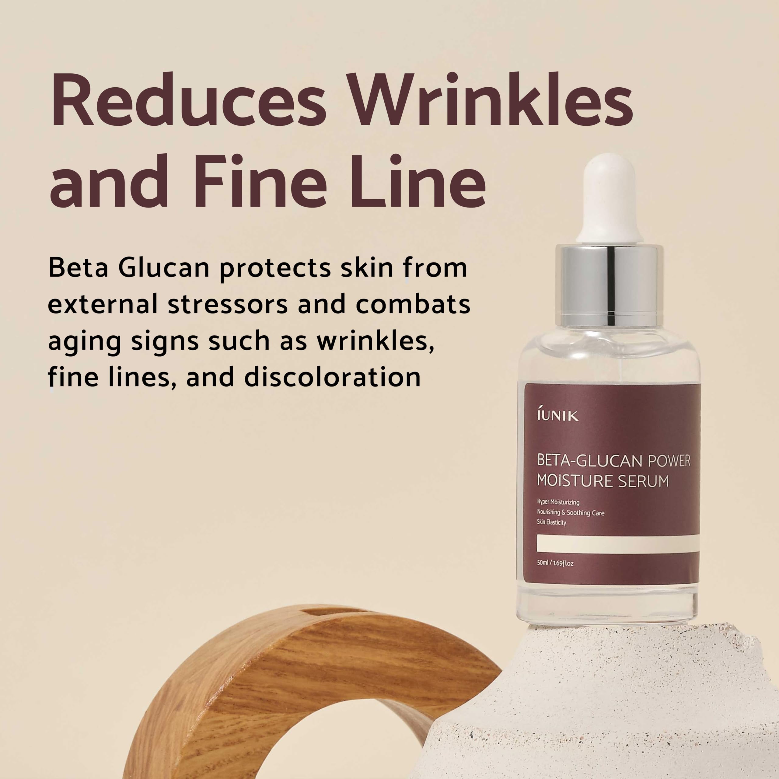 iUNIK 400,000ppm Beta Glucan Deep Moisture Serum & Tea Tree Relief Facial Serum - Korean Skincare for Intense Hydration, Acne Treatment & Soothing - with Mushroom Extracts for Nourishing Face Ampoule Essence - Perfect for Dry Skin & Sensitive Skin Care Routine