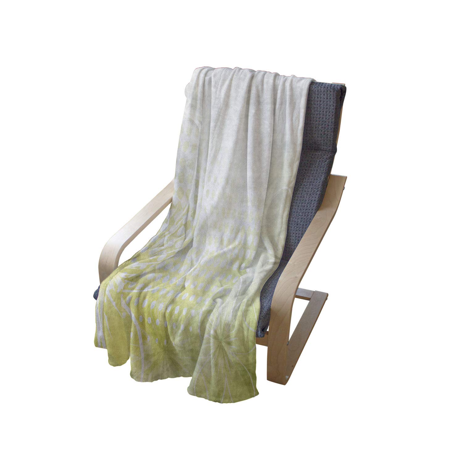 Ambesonne Grey and Yellow Flannel Fleece Throw Blanket - 50