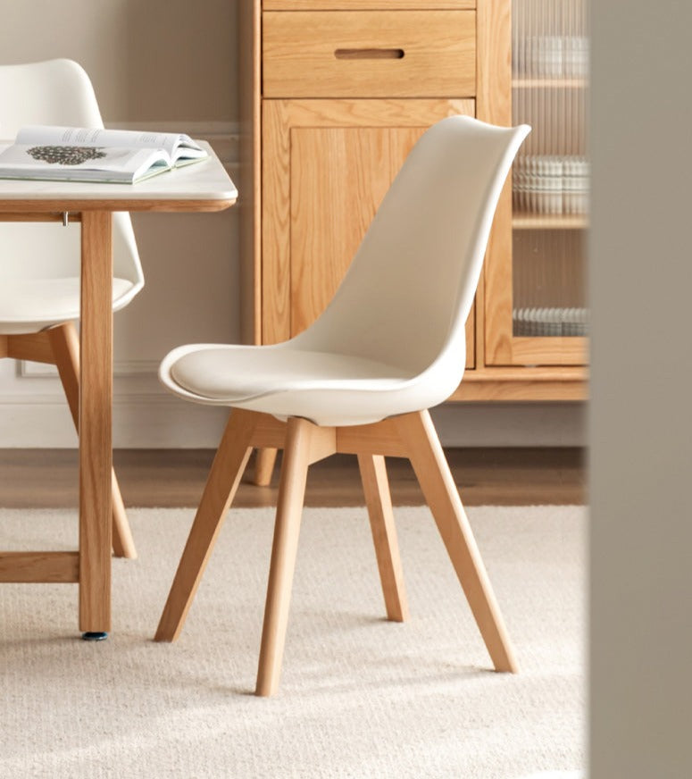 Premium Solid Wood Eames Dining Chairs Set of 4 - Beech & Oak Mid-Century Modern Style - Perfect for Dining Room, Kitchen, Office or Lounge Area