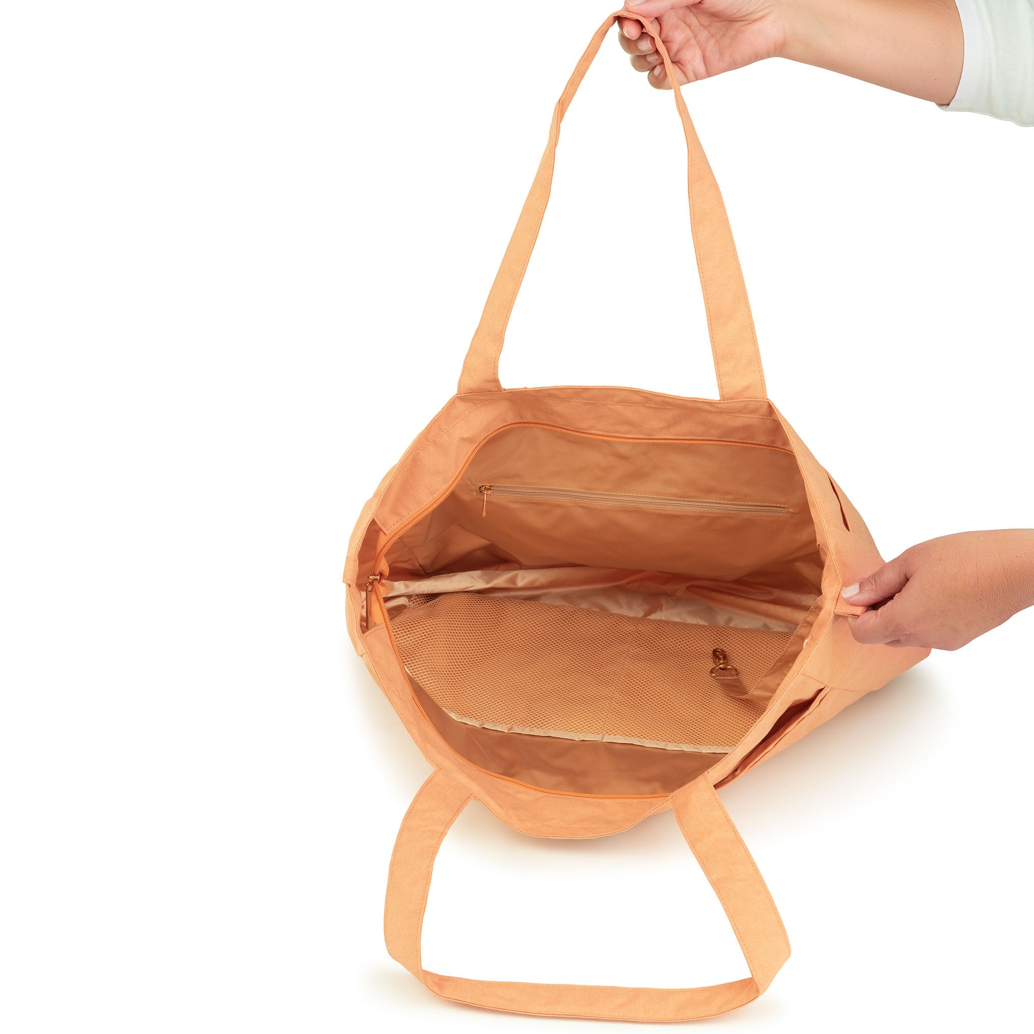 Ju Ju Be Chromatics Just Peachy Collection - Stylish Diaper Bag & Tote for Moms | Perfect for Baby Essentials, Work & Travel | Water-Resistant & Lightweight Design