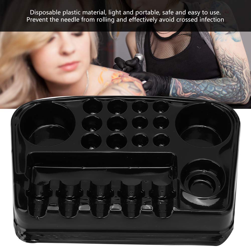 12pcs Disposable Pigment Ink Cup Holder - Body Art Tattoo Accessory Ink Stand for Professional Artists | Perfect for Tattoo Studios, Body Painting & Permanent Makeup