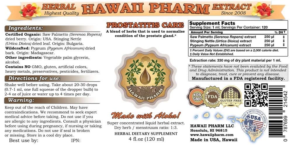 Natural Prostate Support Supplement with Pygeum Africanum, Saw Palmetto & Nettle Leaf - Alcohol-Based Herbal Tincture (4x4oz) for Men's Urinary Health & BPH Relief - Supports Nighttime Comfort & Active Lifestyle