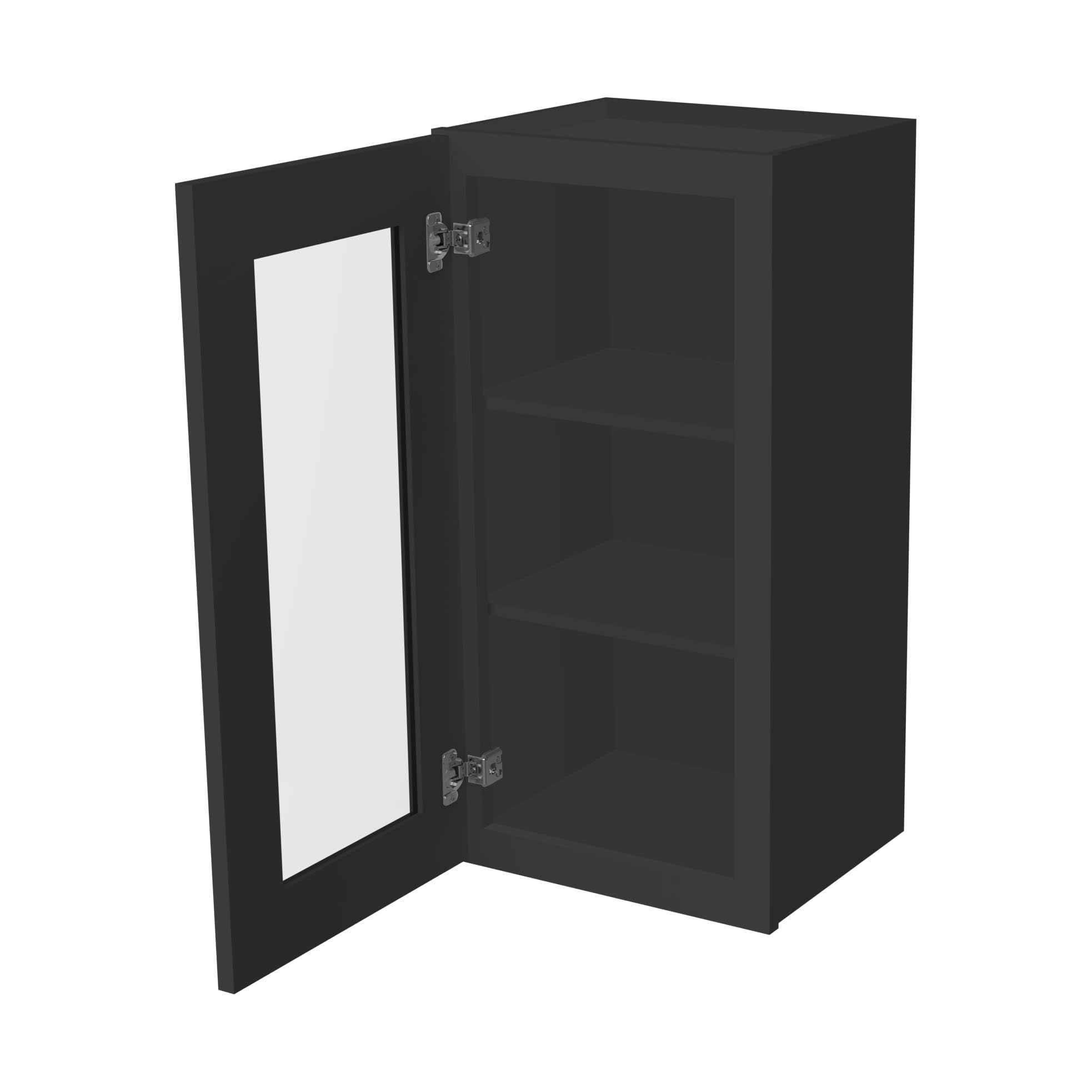 Solid Wood Wall-Mounted Bathroom Medicine Cabinet with Glass Door - 18