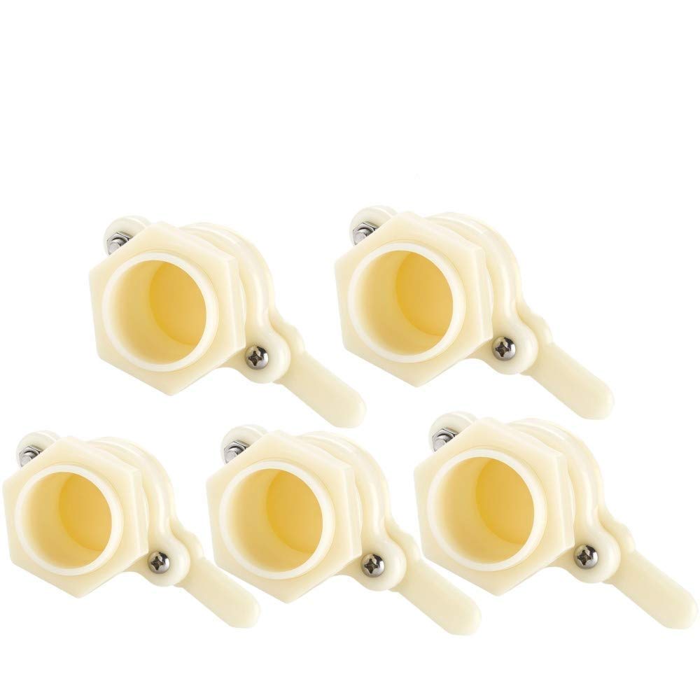 ZffXH 3/5/10 Pcs Beekeeping Honey Bucket Valve - Food Grade Plastic Honey Spout Gate & Bee Gate Valve for 5 Gallon Bucket - Perfect for Home Brewing, Mead Making & Honey Extraction