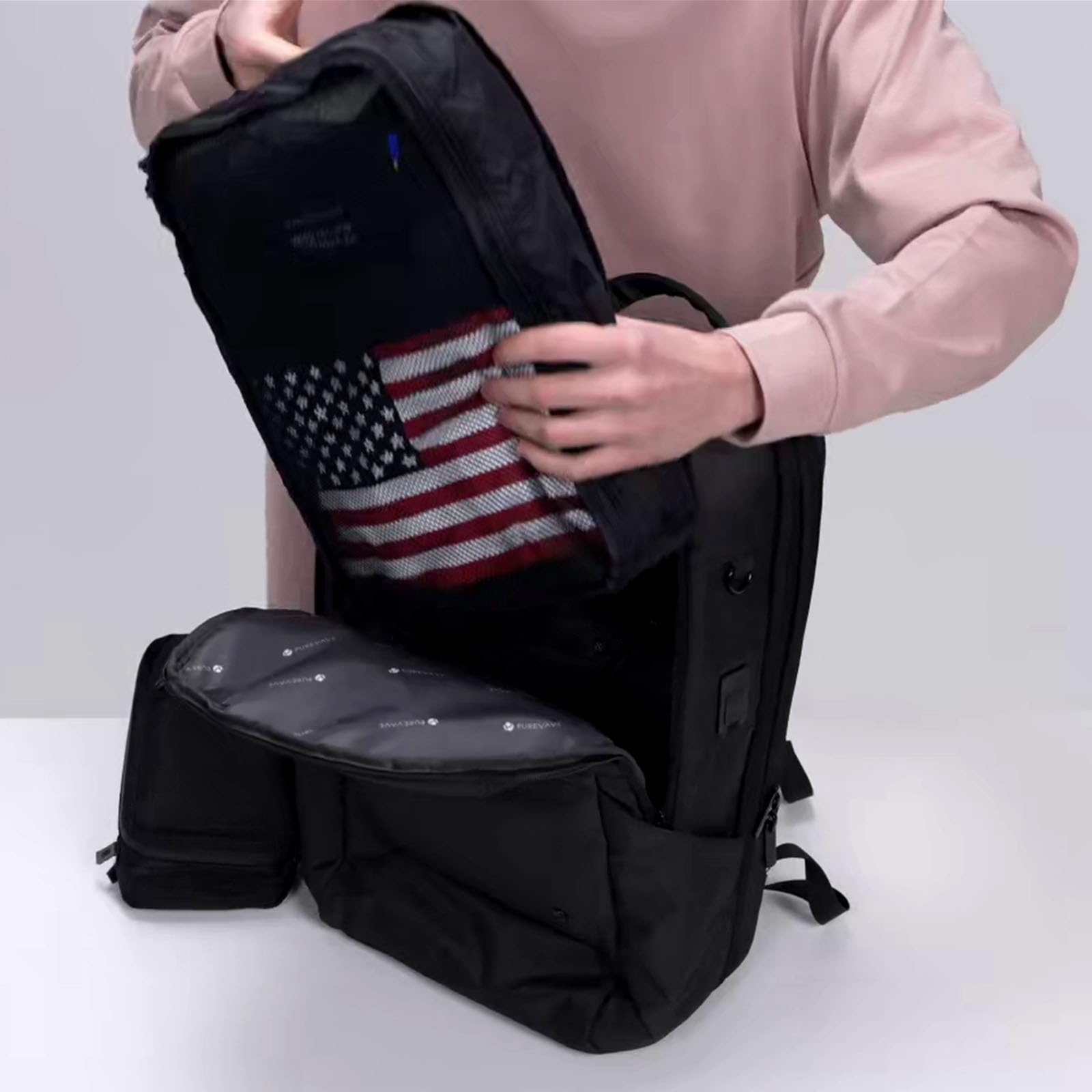 PUREVAVE YKK Zipper Travel Laptop Backpack for Men & Women - Durable Water-Resistant Business Backpack with USB Charging Port, Perfect for Commuting, College, Work & Airplane Travel