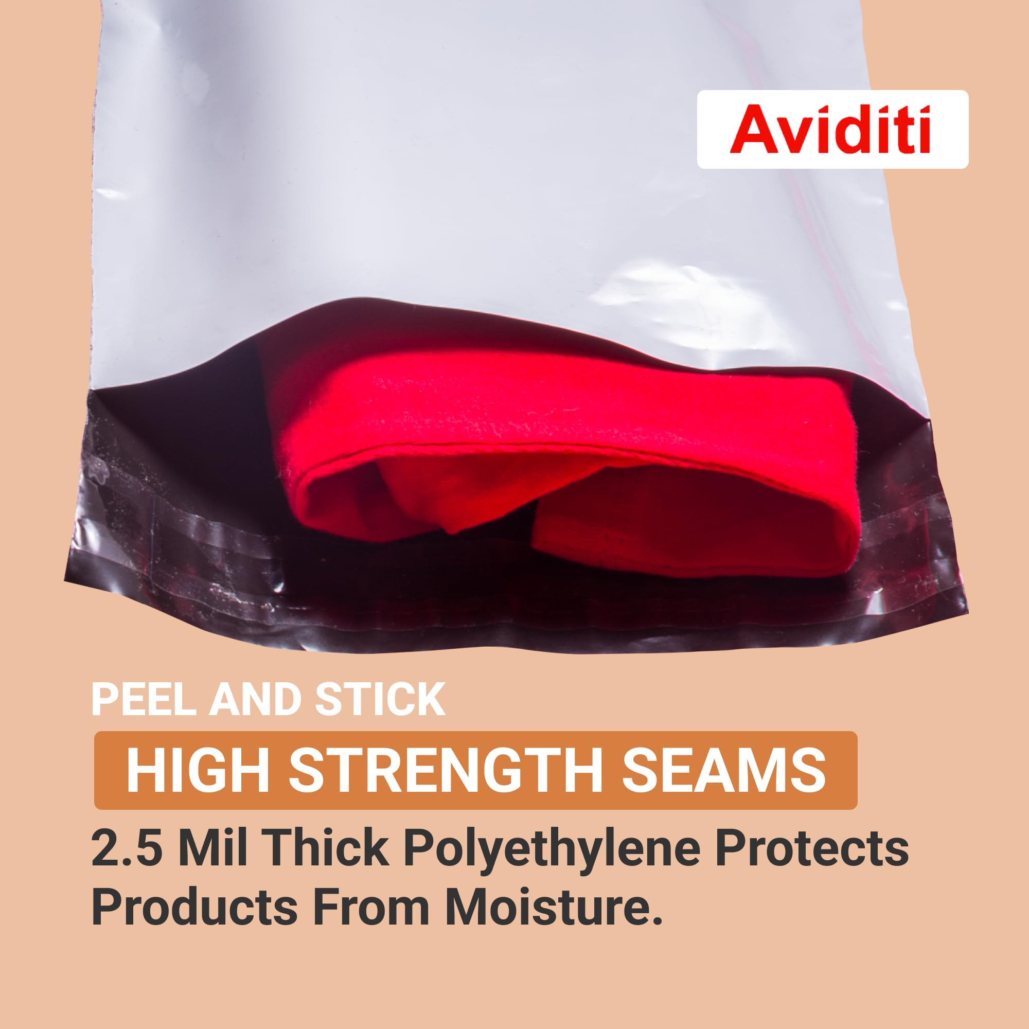 AVIDITI 100-Pack White Self-Sealing Poly Mailer Bags 14.5x19 Inches | Waterproof Shipping Envelopes for Clothes, Ecommerce, Small Business | Perfect for Online Stores, Amazon FBA & USPS Shipping