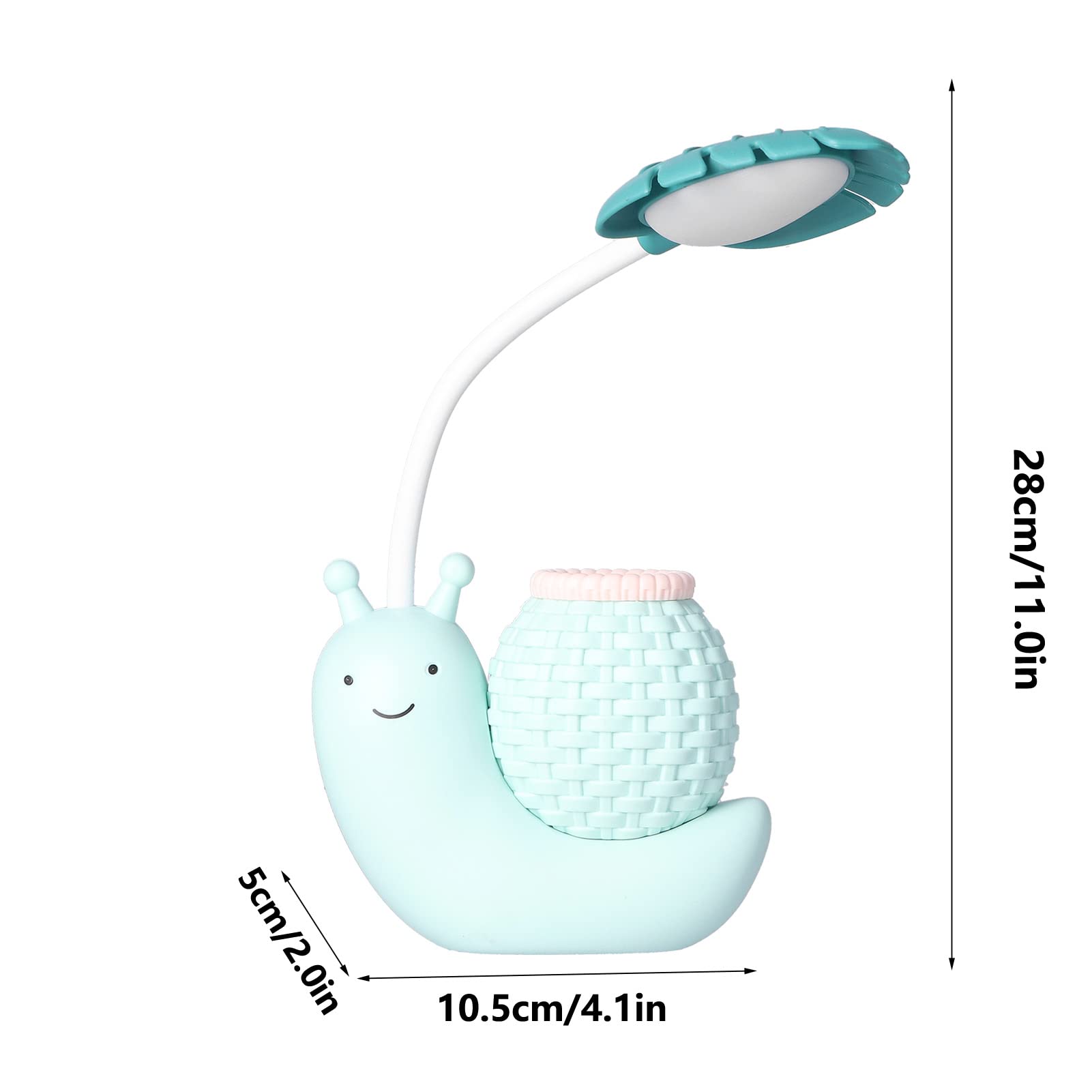 Serlium Adjustable USB Desk Lamp with Charging Port - 3 Brightness Levels, Eye-Caring LED Light for Study, Reading & Office Work - Cute Blue Table Lamp for Kids Room, Dorm & Home Decor