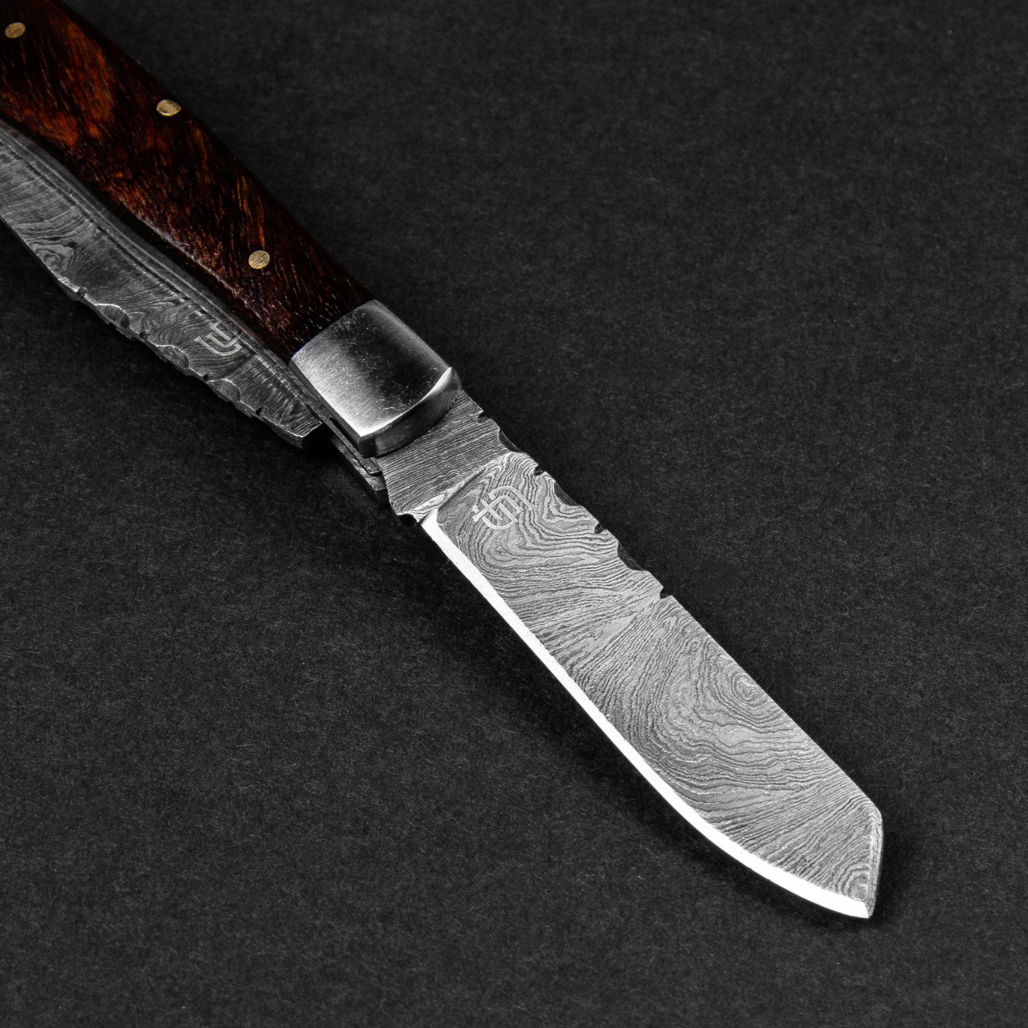 Premium Damascus Steel Folding Pocket Knife - 2 Blades, Razor Sharp, Durable & Portable - Perfect for Camping, Hiking, Survival & Everyday Carry (EDC)