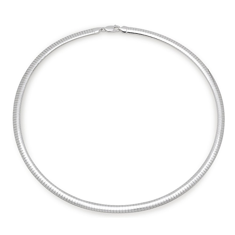 5.8mm Solid .925 Sterling Silver Flat Omega Chain Necklace for Women - Elegant & Durable Jewelry for Everyday Wear, Gifts & Special Occasions