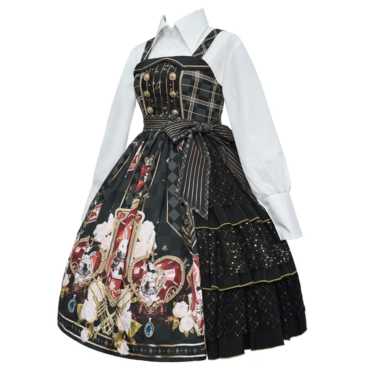 Gothic Princess Dress Set for Women - 3 Piece Halloween Costume with Cute Print | Perfect for Cosplay, Halloween Parties & Themed Events