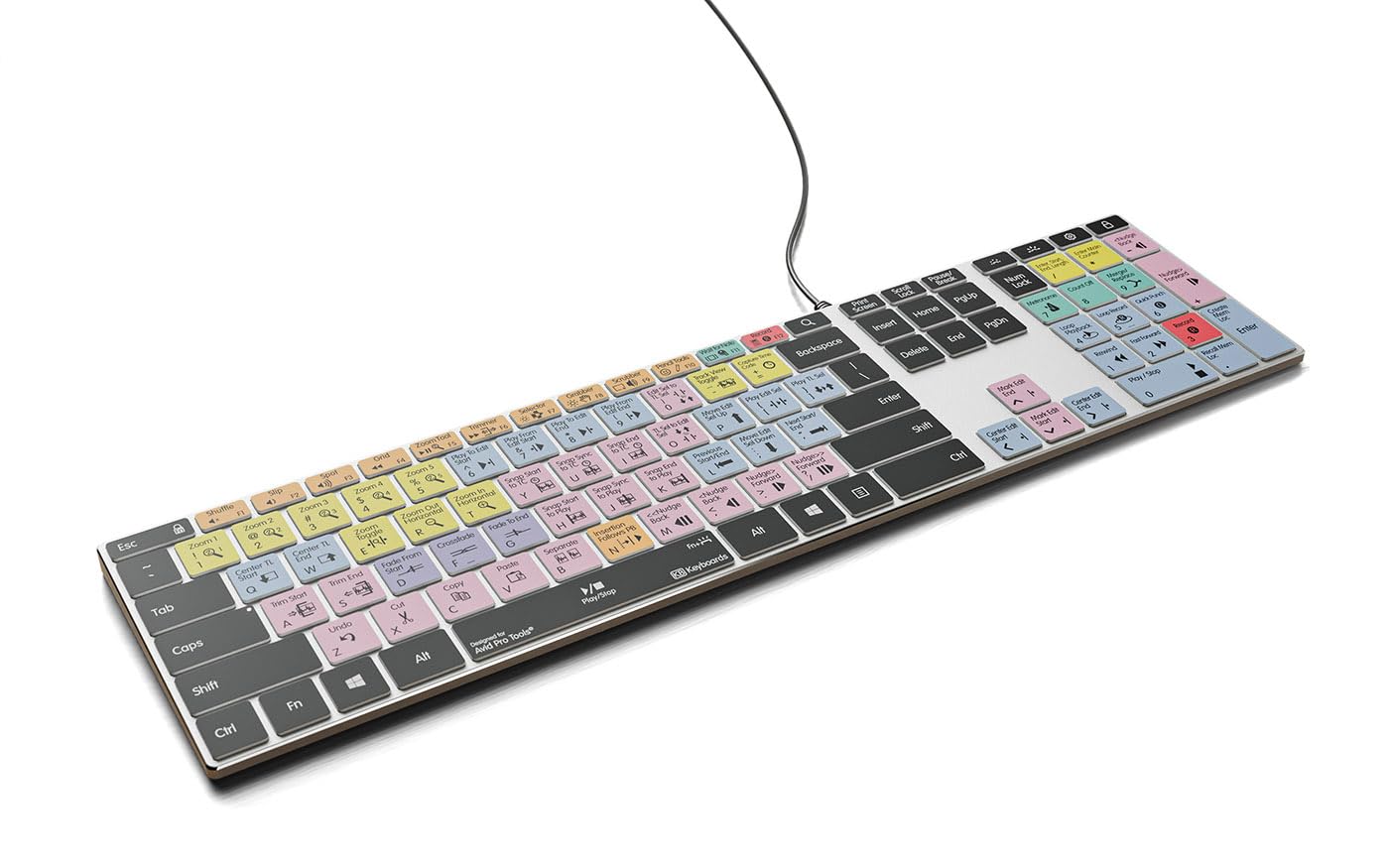 Pro Tools Backlit Pro Aluminum Keyboard for Windows - Ergonomic & Durable Mechanical Keyboard for Music Production, Gaming & Office Use - US Layout