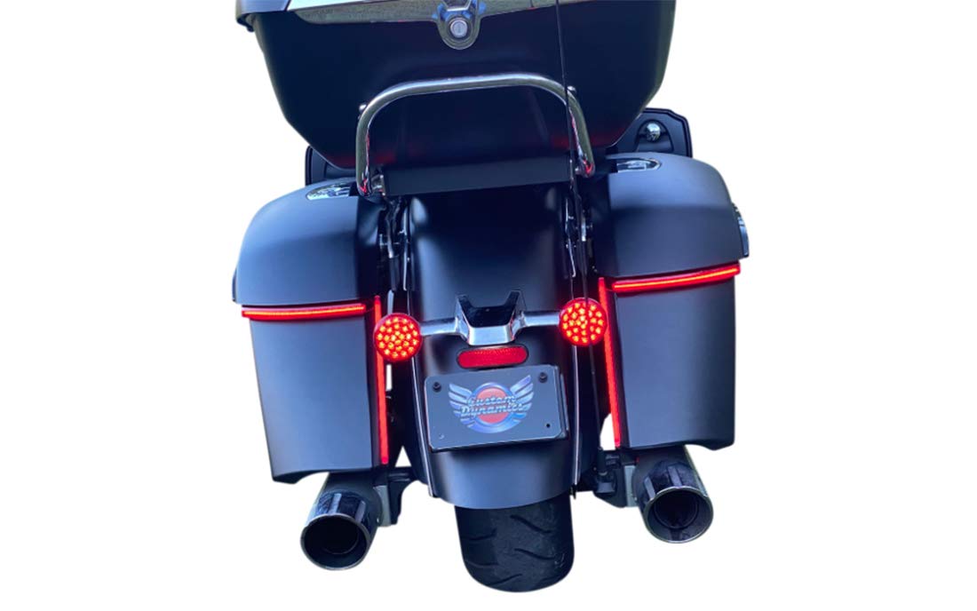 Custom Dynamics LED Saddlebag Lights for Indian Pursuit & Challenger - Smoke Lens - Enhanced Visibility & Style for Night Riding & Custom Motorcycle Builds