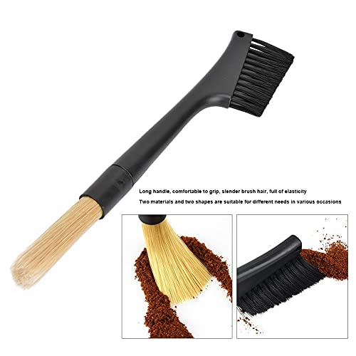Premium Dual-Head Grinder Brush - Soft Nylon Bristles for Coffee Grinders & Powder Cleaning - Removable Hairs for Easy Maintenance - Perfect for Coffee Shops, Home Baristas & Kitchen Accessories - Ideal for Espresso Machine Maintenance & Spice Grinder Cleaning
