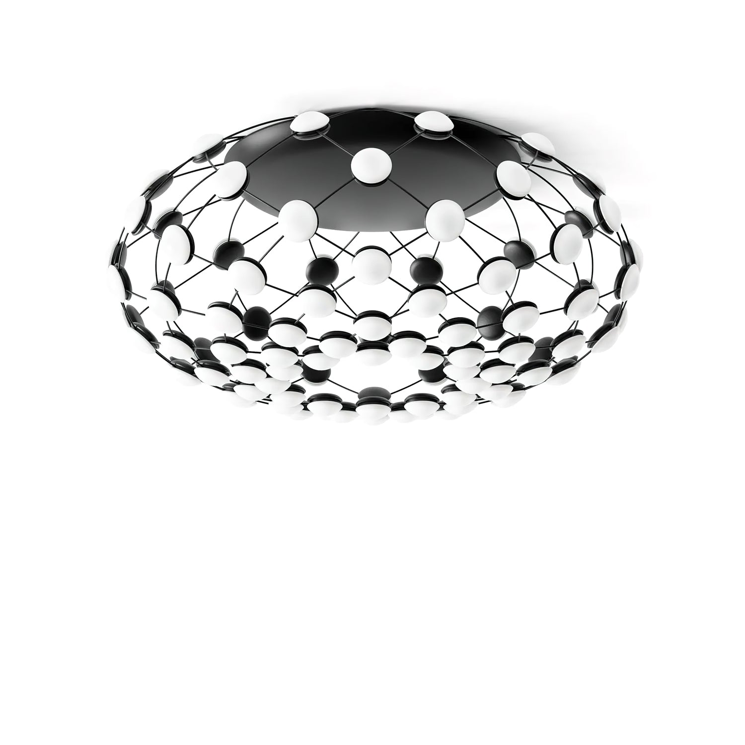 Modern Black and White Mesh Ceiling Lamp - Stylish Pendant Light for Living Room, Bedroom, Dining Room & Office Decor