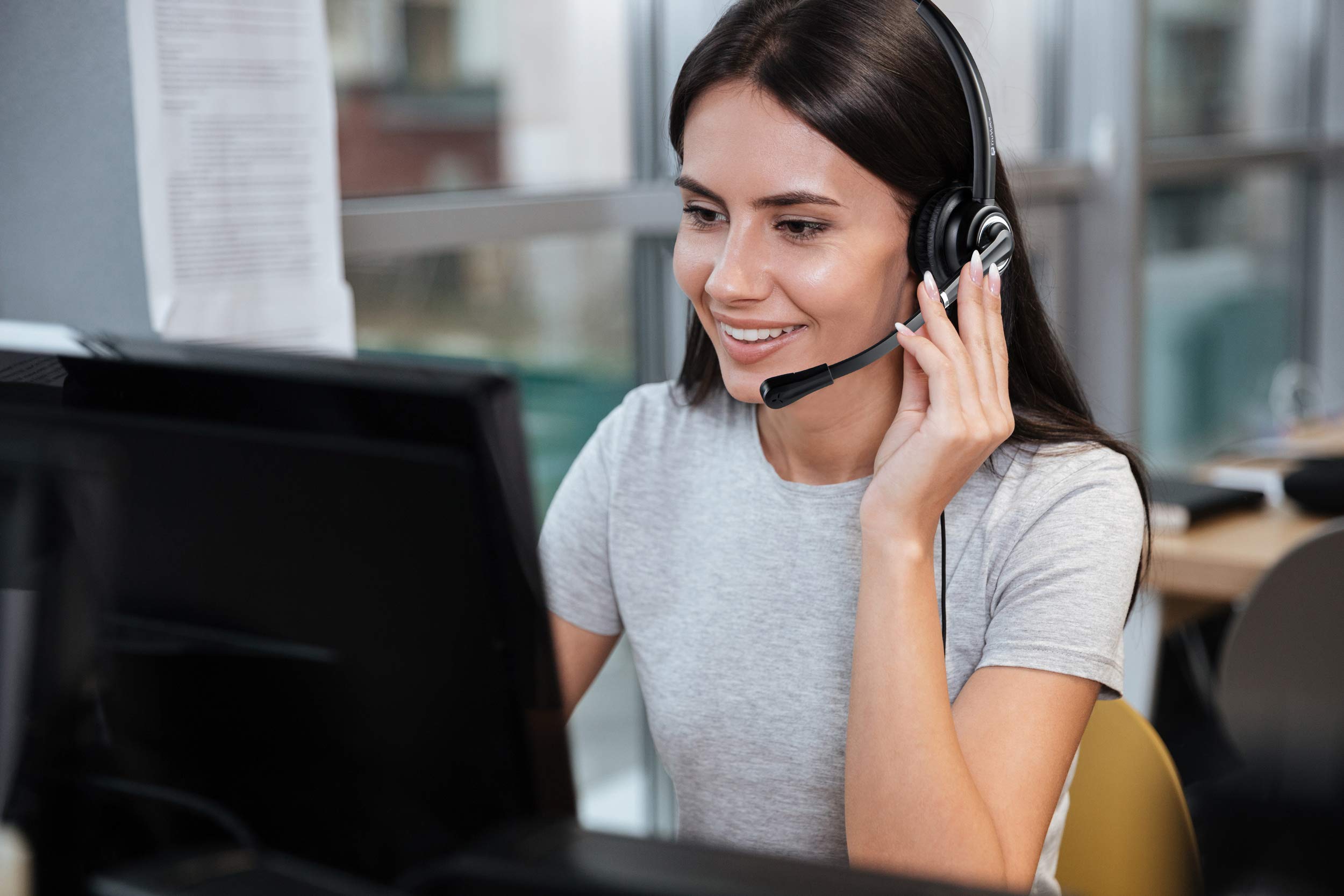 TruVoice Voicepro 20 USB Headset with 1080P Webcam Bundle - Noise Cancelling Double Ear Headphones & HD Webcam for PC, Laptop - Perfect for Remote Work, Online Meetings, Gaming & Video Calls