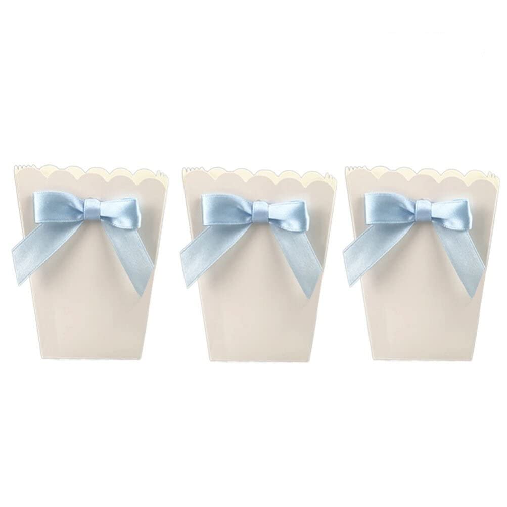 Kisangel 12-Piece Movie Theater Popcorn Box Set - Reusable Snack Containers for Candy, Popcorn & Treats with Decorative Blue Bow | Perfect for Parties, Movie Nights & Home Decor